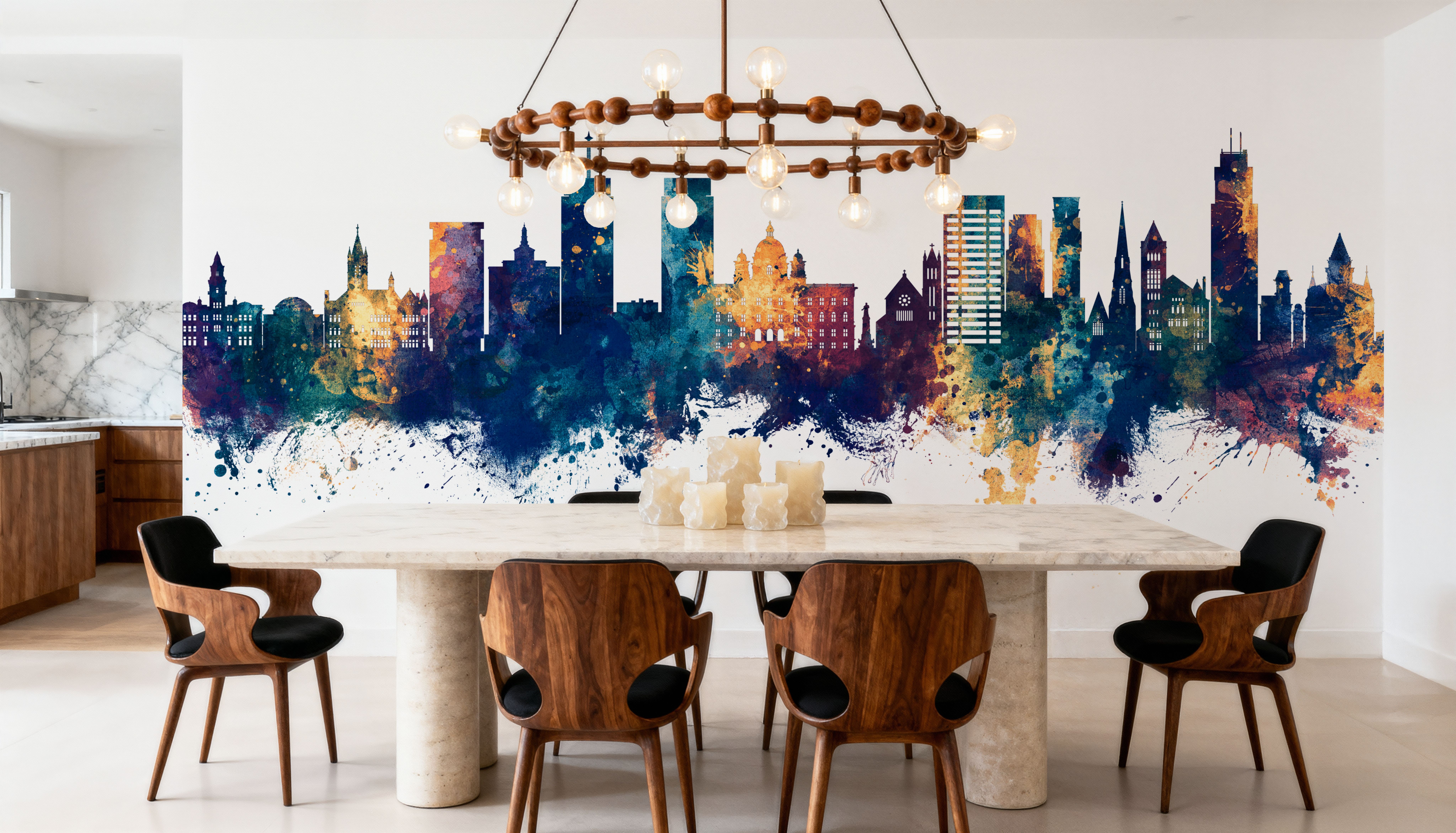 Syracuse New York Skyline Blue & Bronze