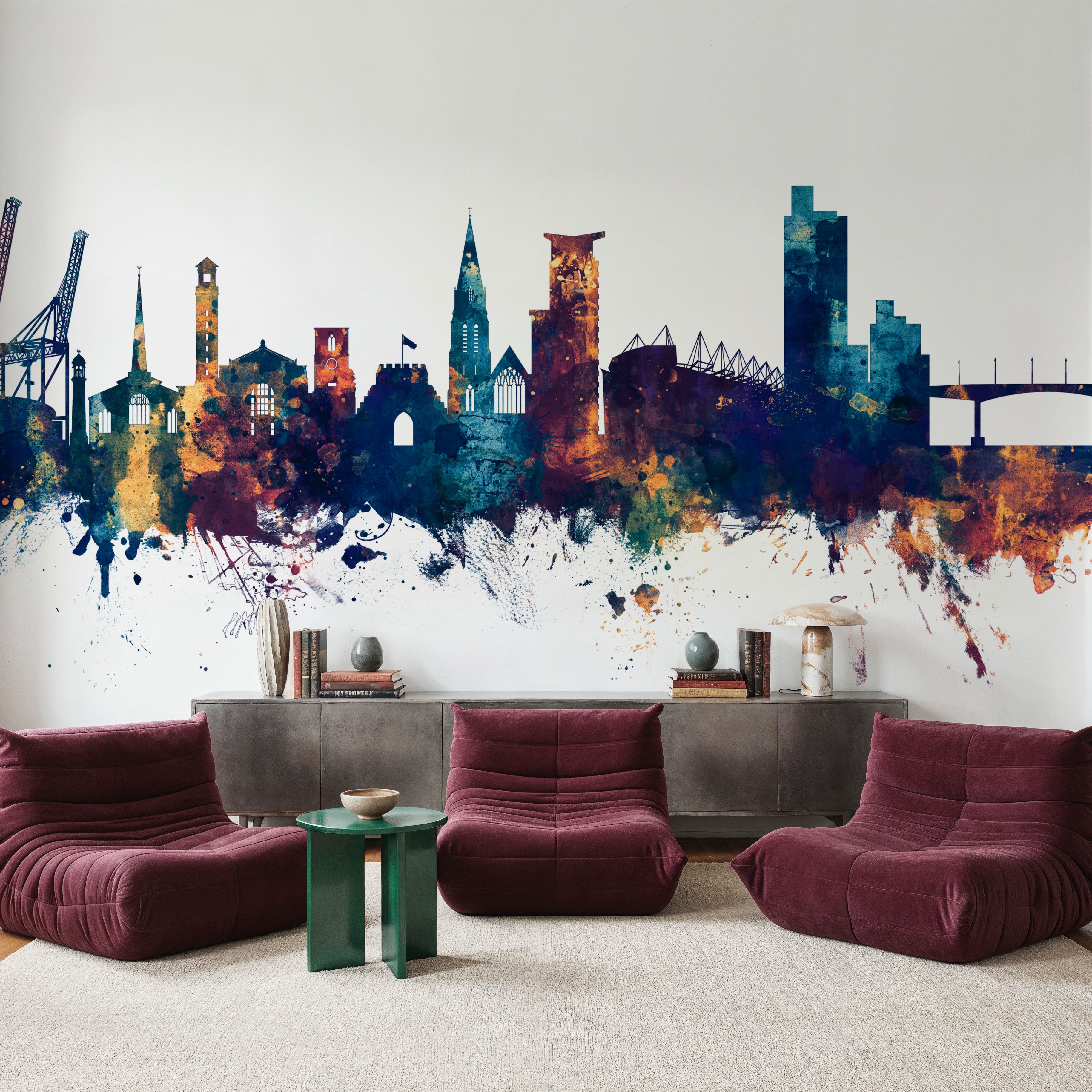 Southampton England Skyline Blue & Bronze