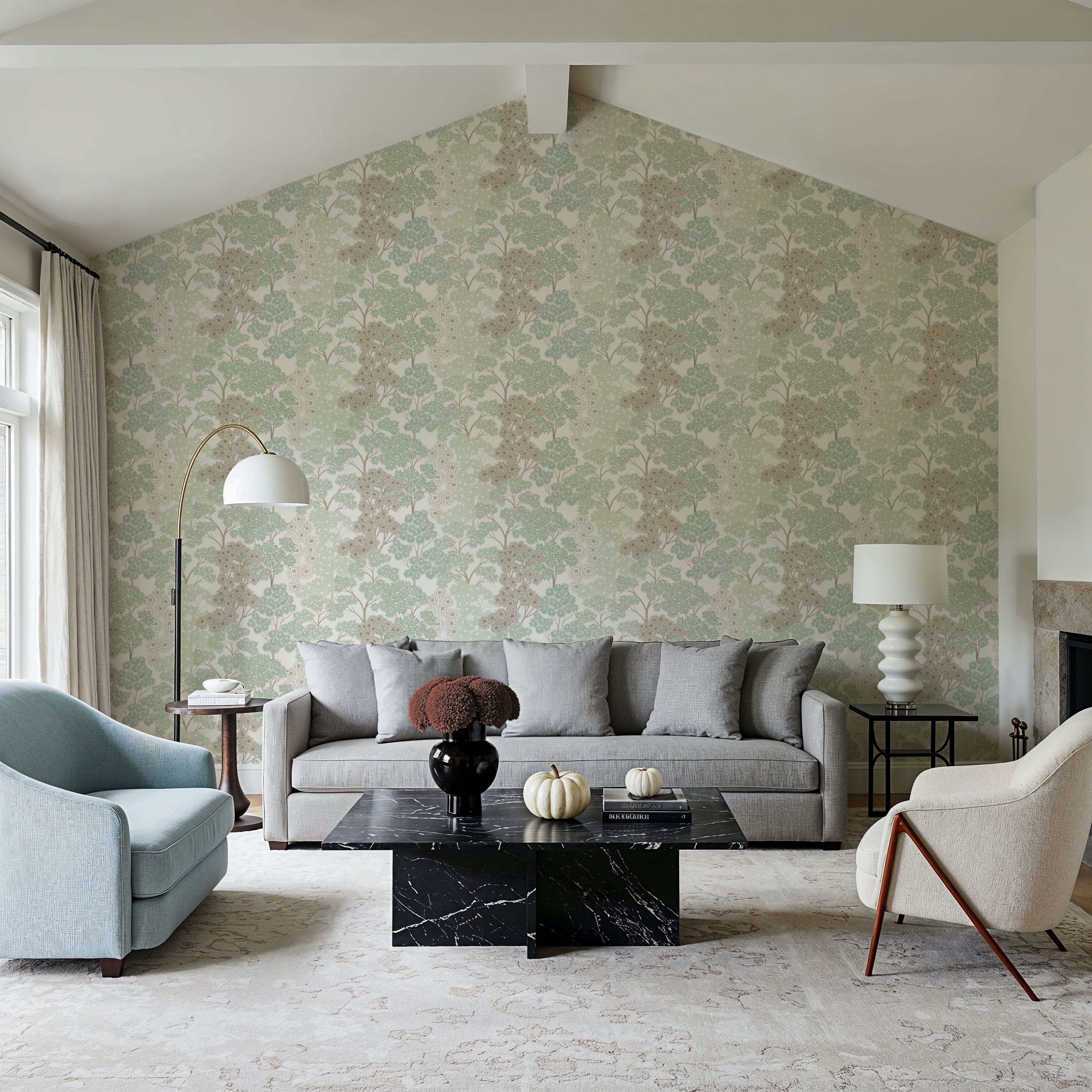 Overleaf Woodland Pattern, Light Green