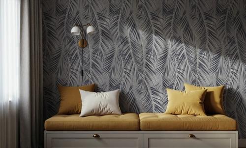 Swaying Palm Leaves, Grey