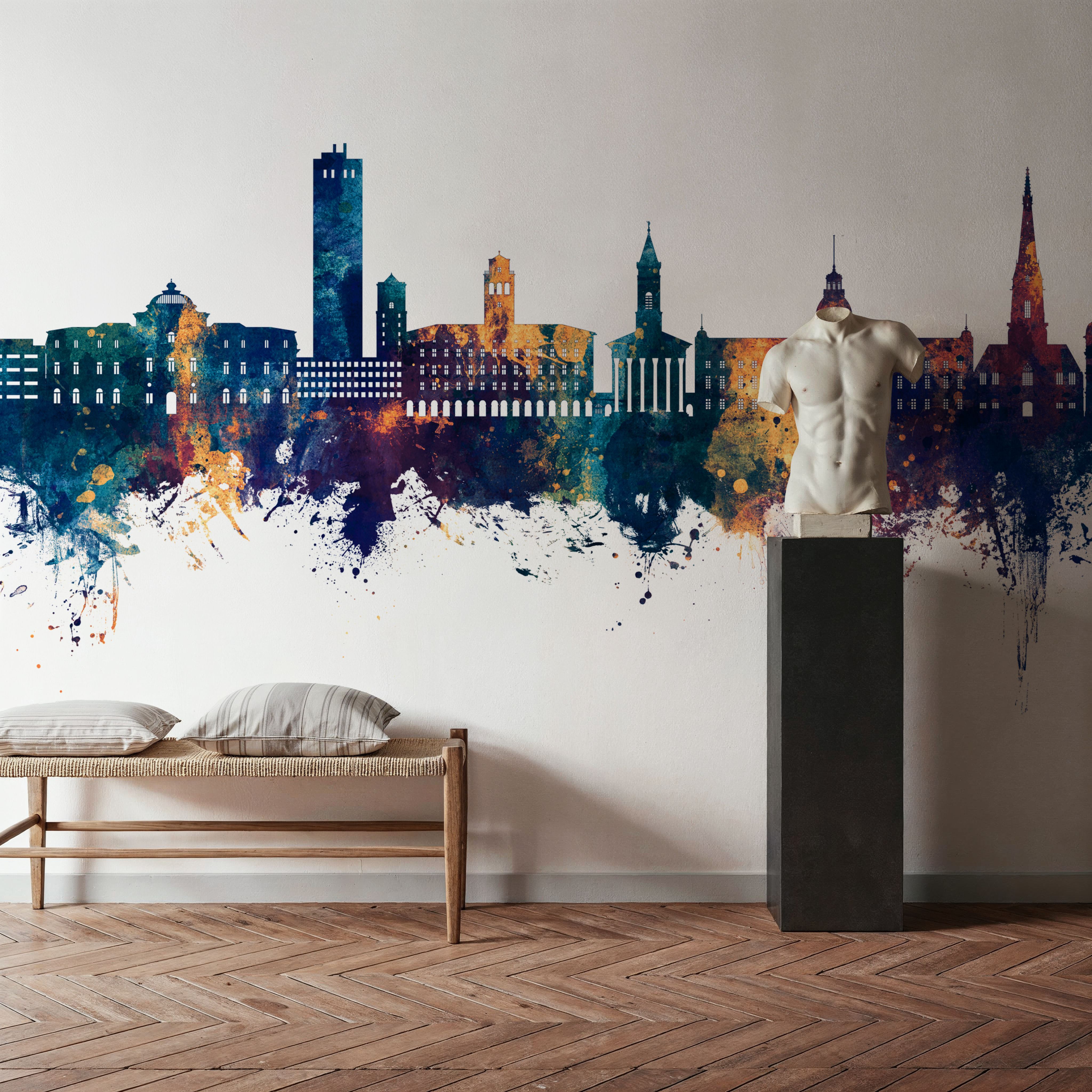 Karlsruhe Germany Skyline Blue & Bronze