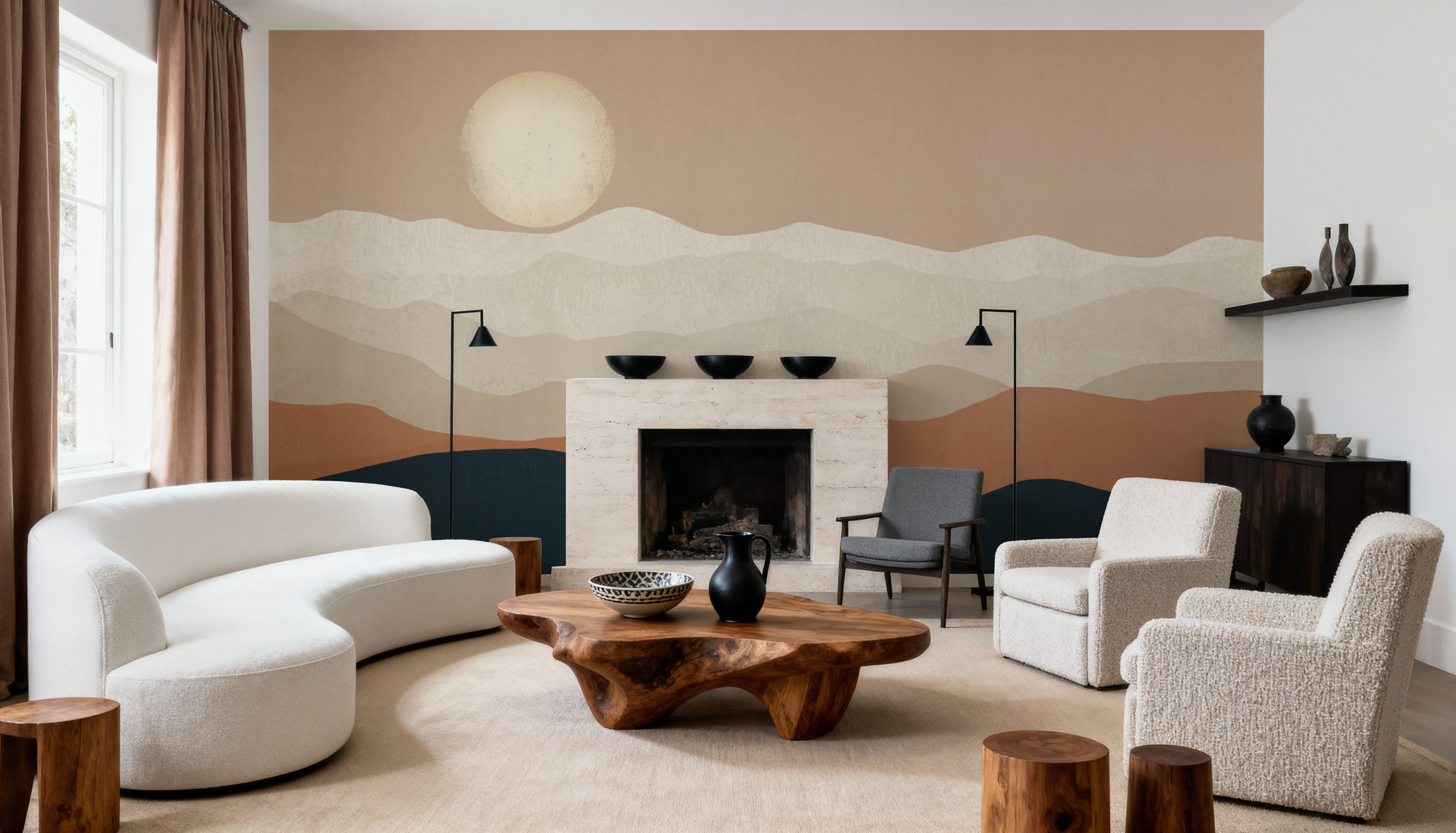 Mojave Mountains and Moon, Papier peint