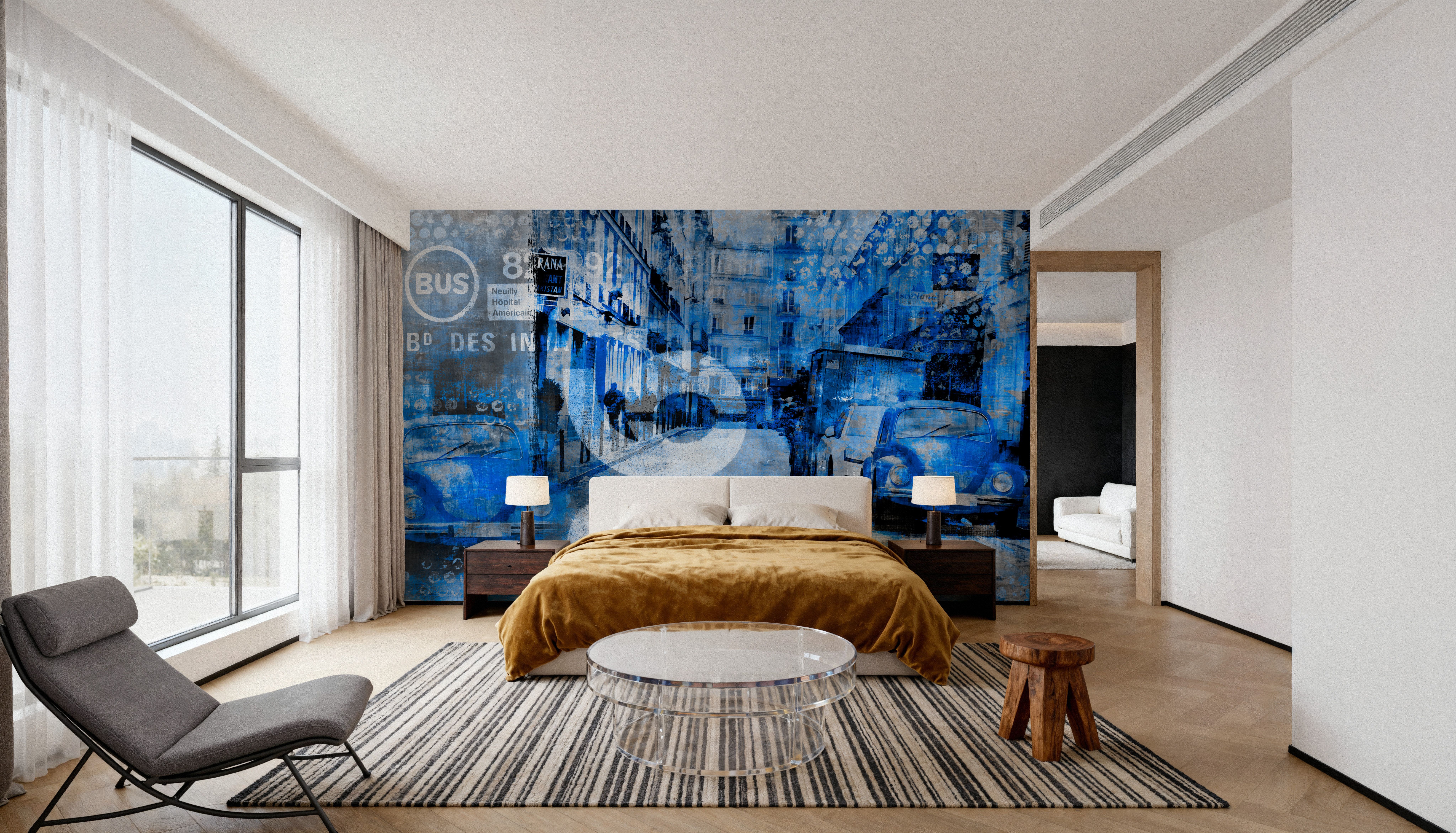 Urban Life. Blue, Wallpaper