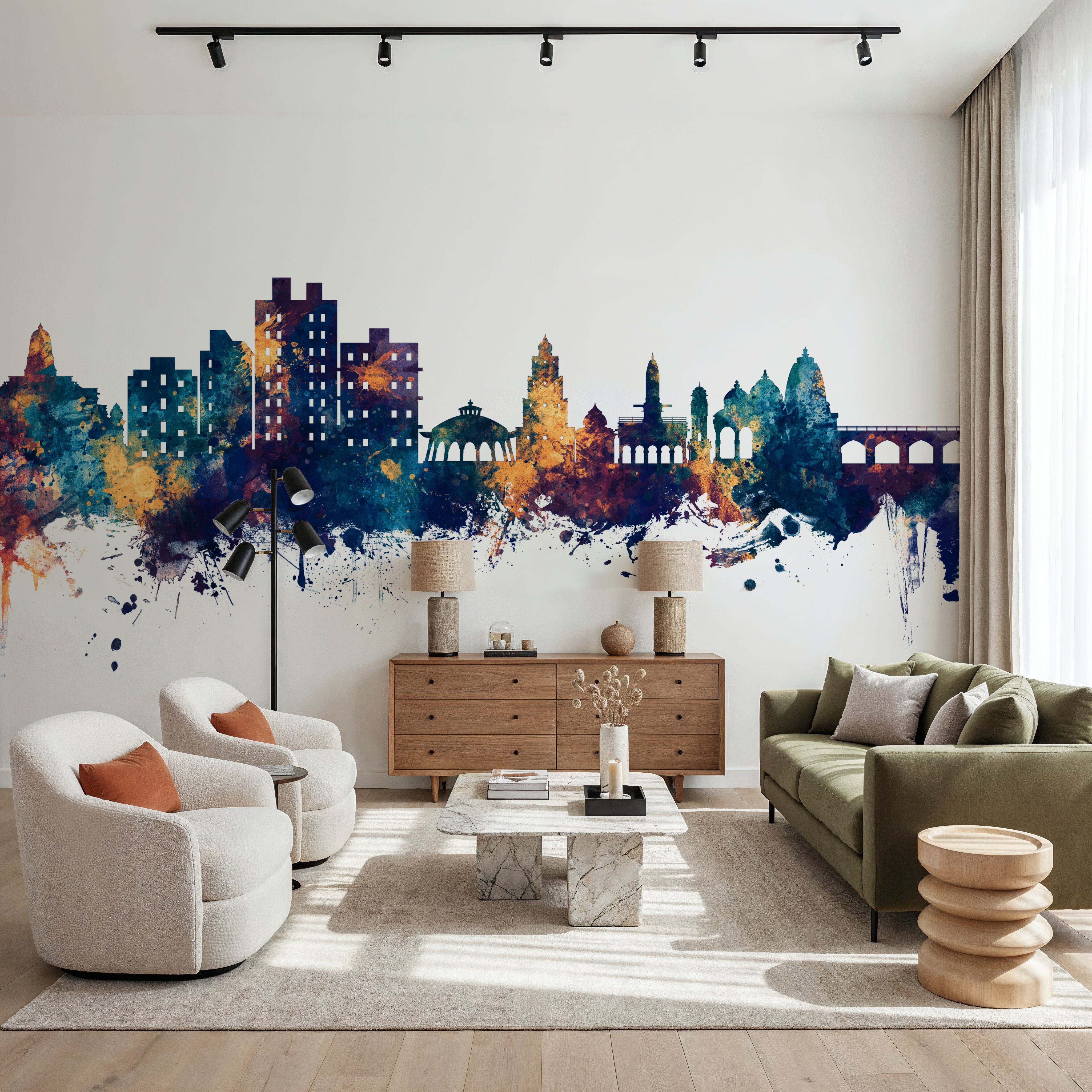 Nashik India Skyline Blue & Bronze