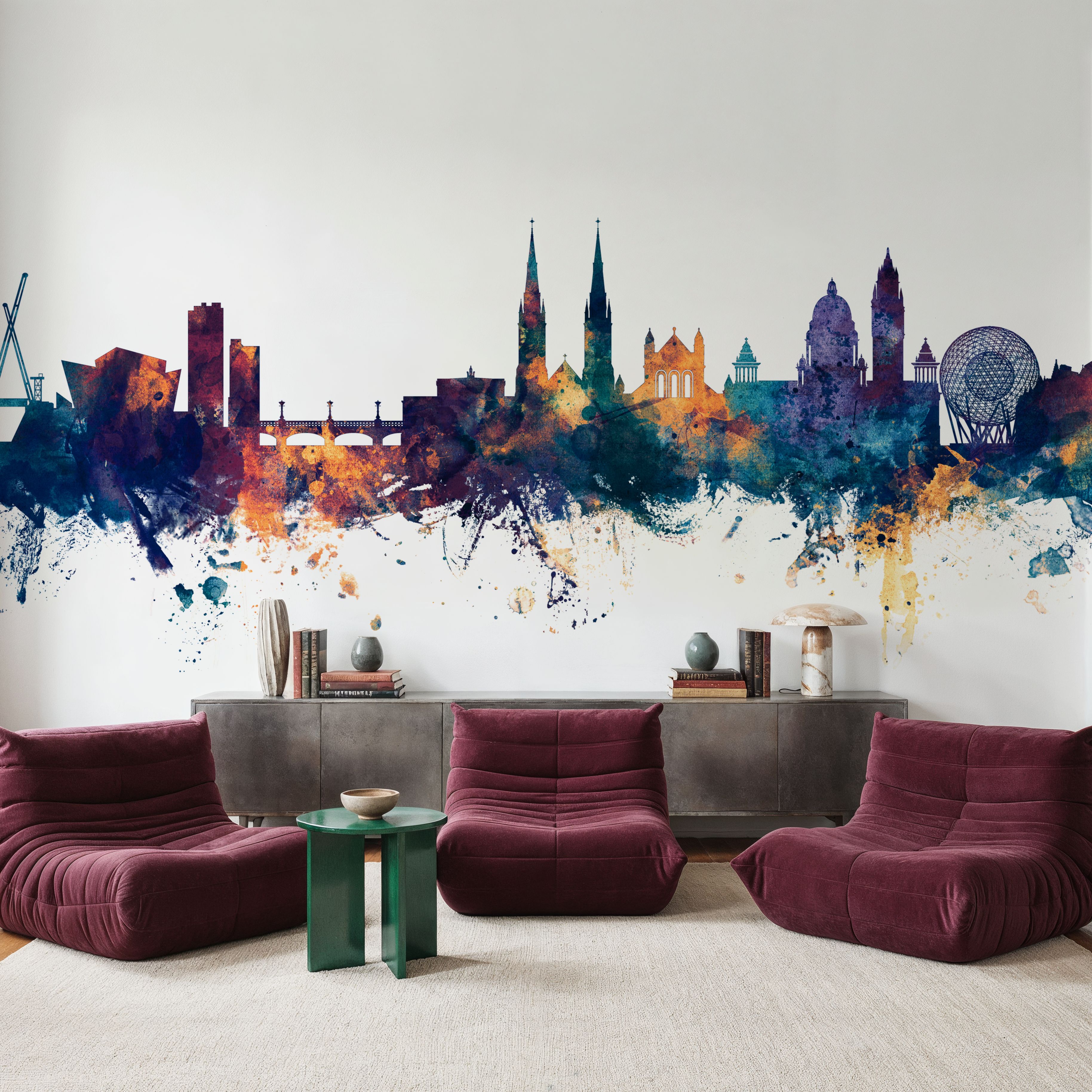 Belfast Northern Ireland Skyline Blue & Bronze