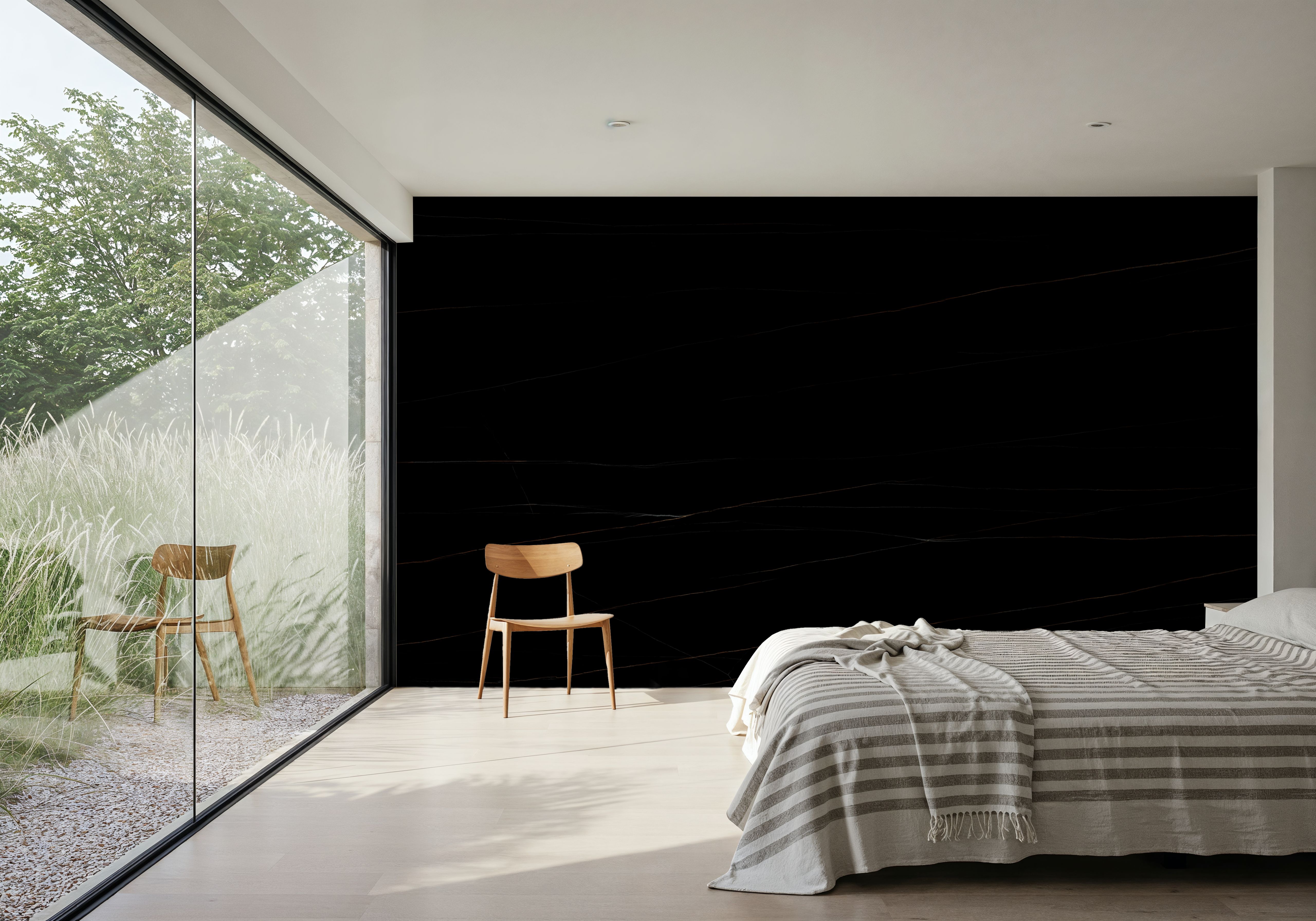 Pietra Black Marble, Wallpaper