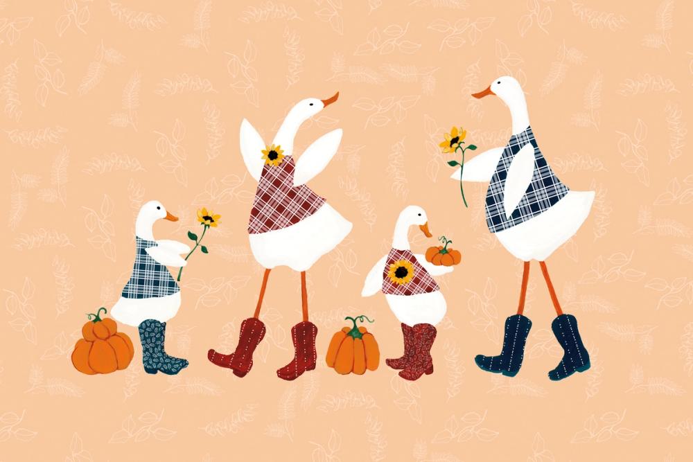 Ducks in the Pumpkin Patch I