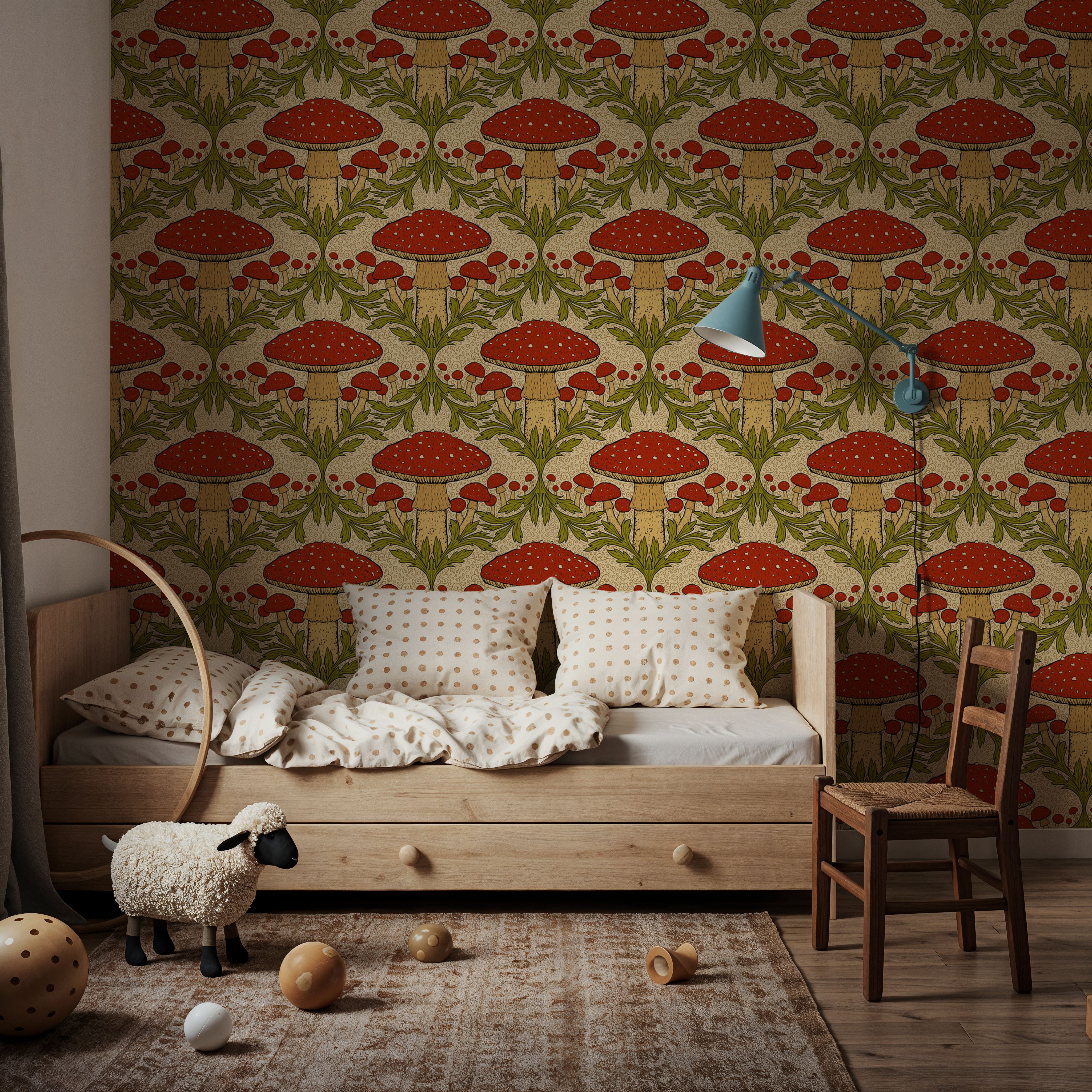 Heritage Toadstool, Red, Papier peint