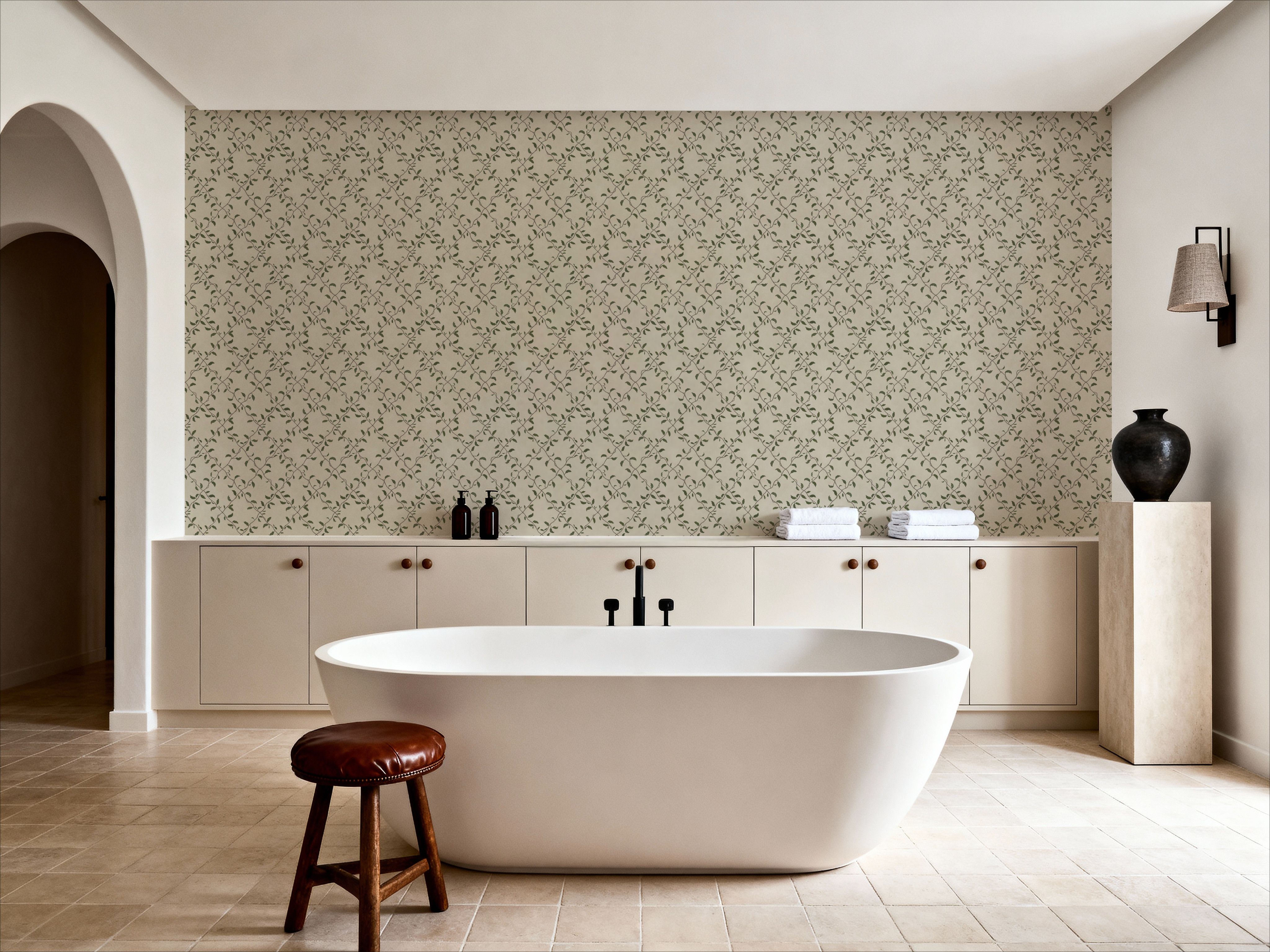 Emerald Trellis Petite, Light Beige