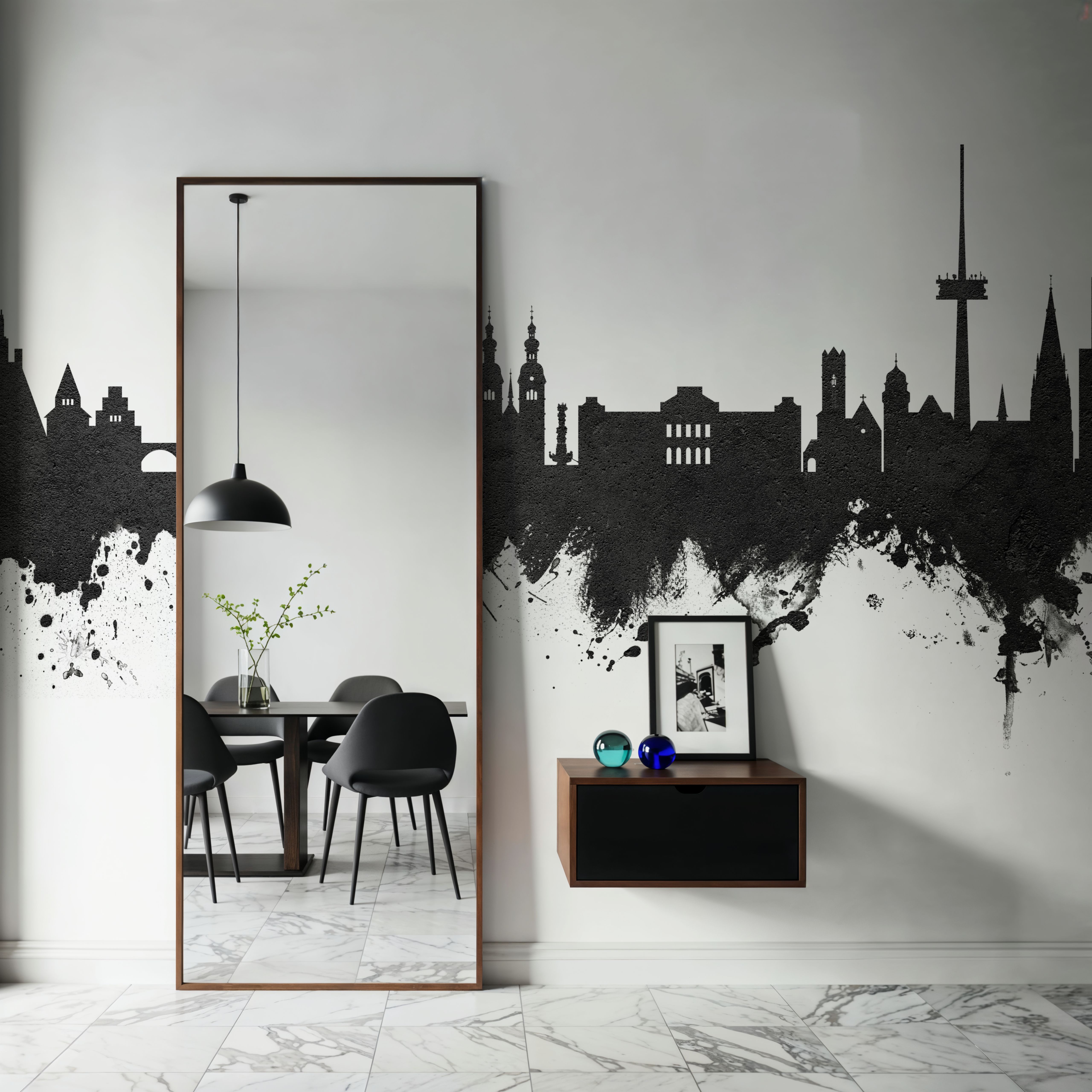 Koblenz Germany Skyline Black & White