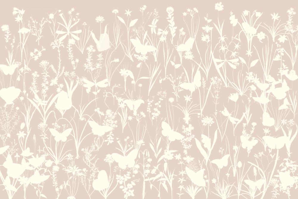 Herbals and Butterflies Double Silhouette Beige No Stain