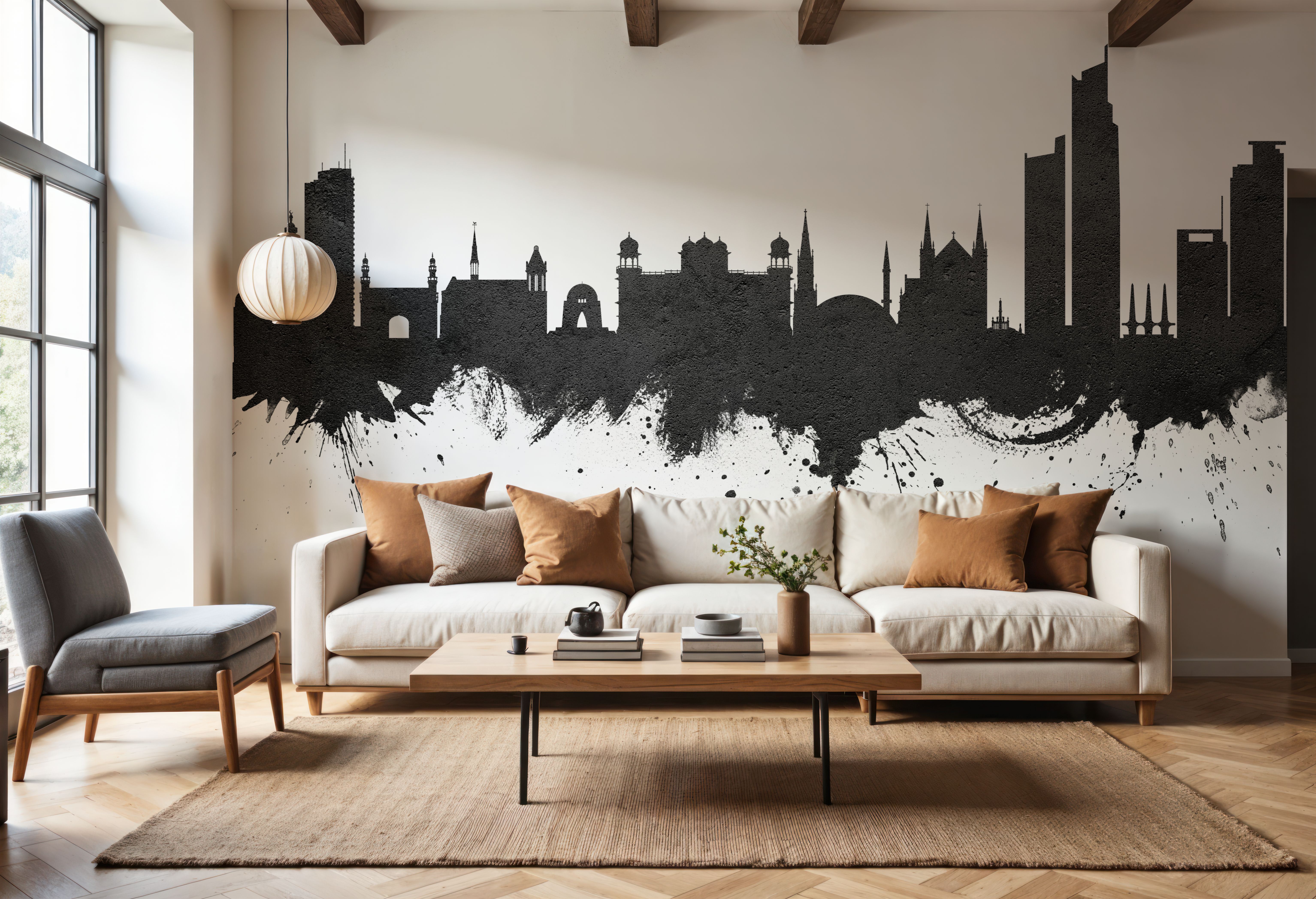 Karachi Pakistan Skyline Black & White