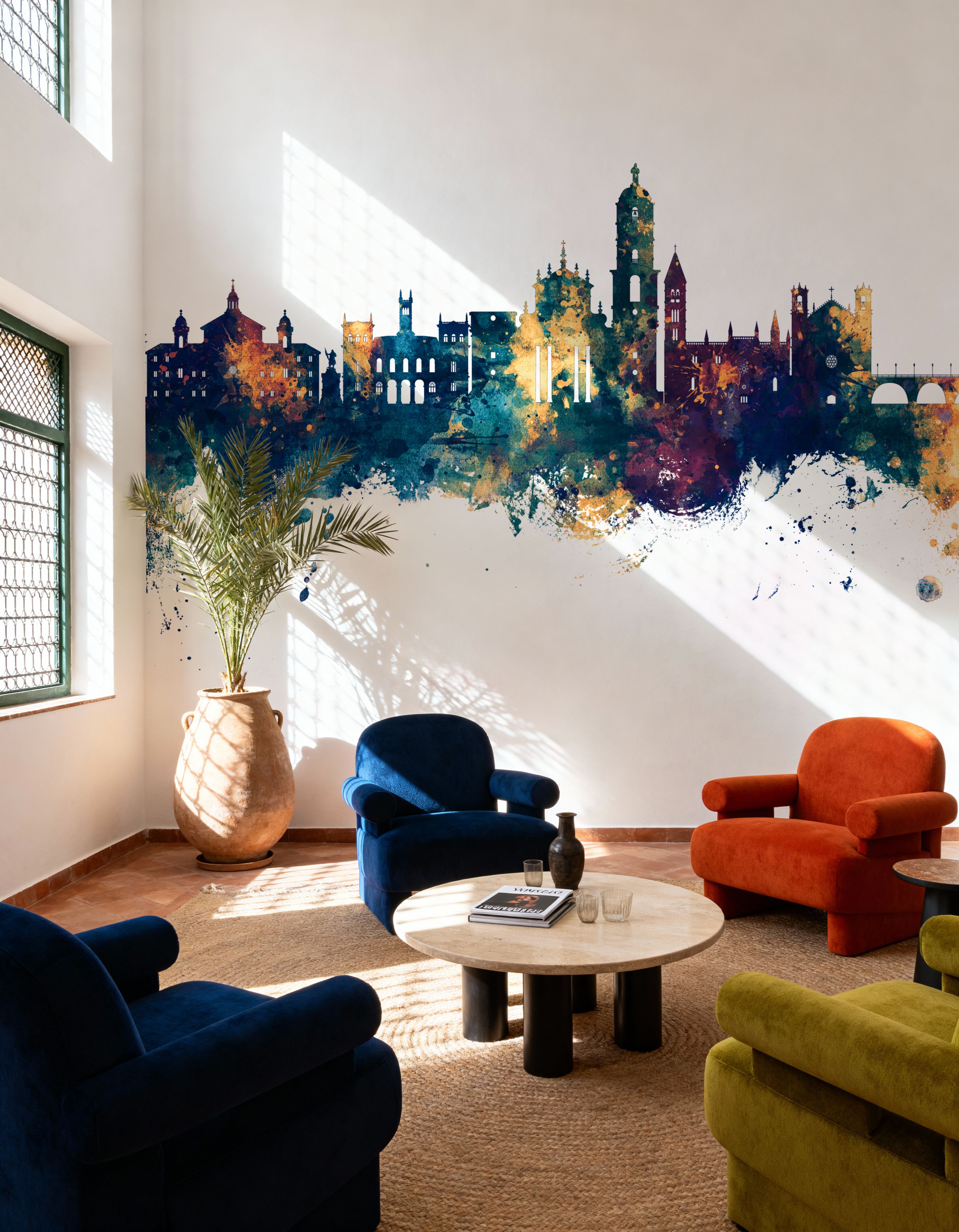 Valladolid Spain Skyline Blue & Bronze