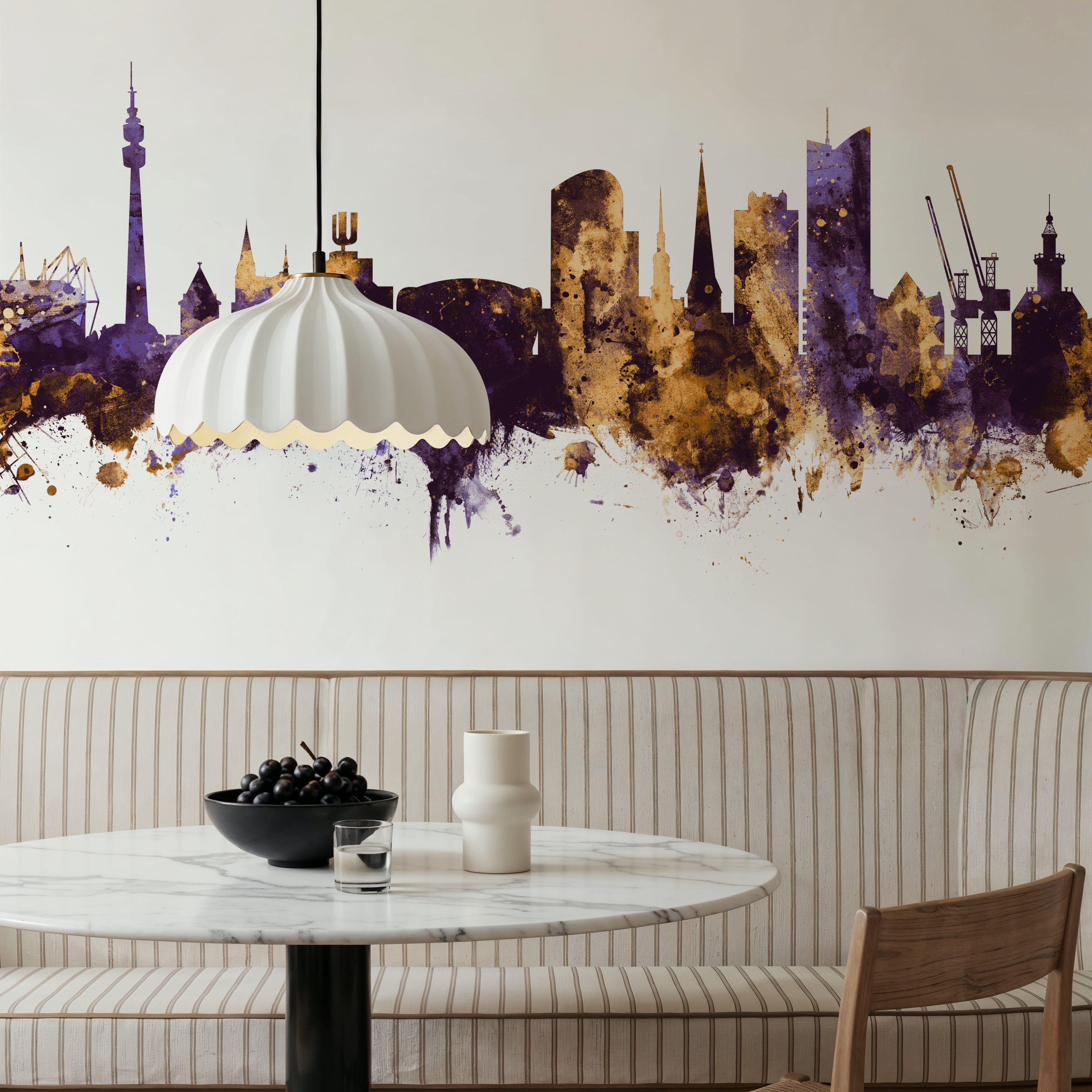 Dortmund Germany Skyline Purple & Gold