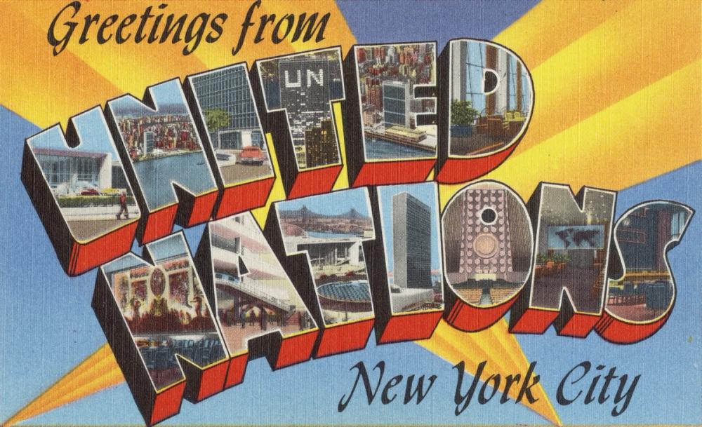 Greetings from the UN - Screenprint Postcard