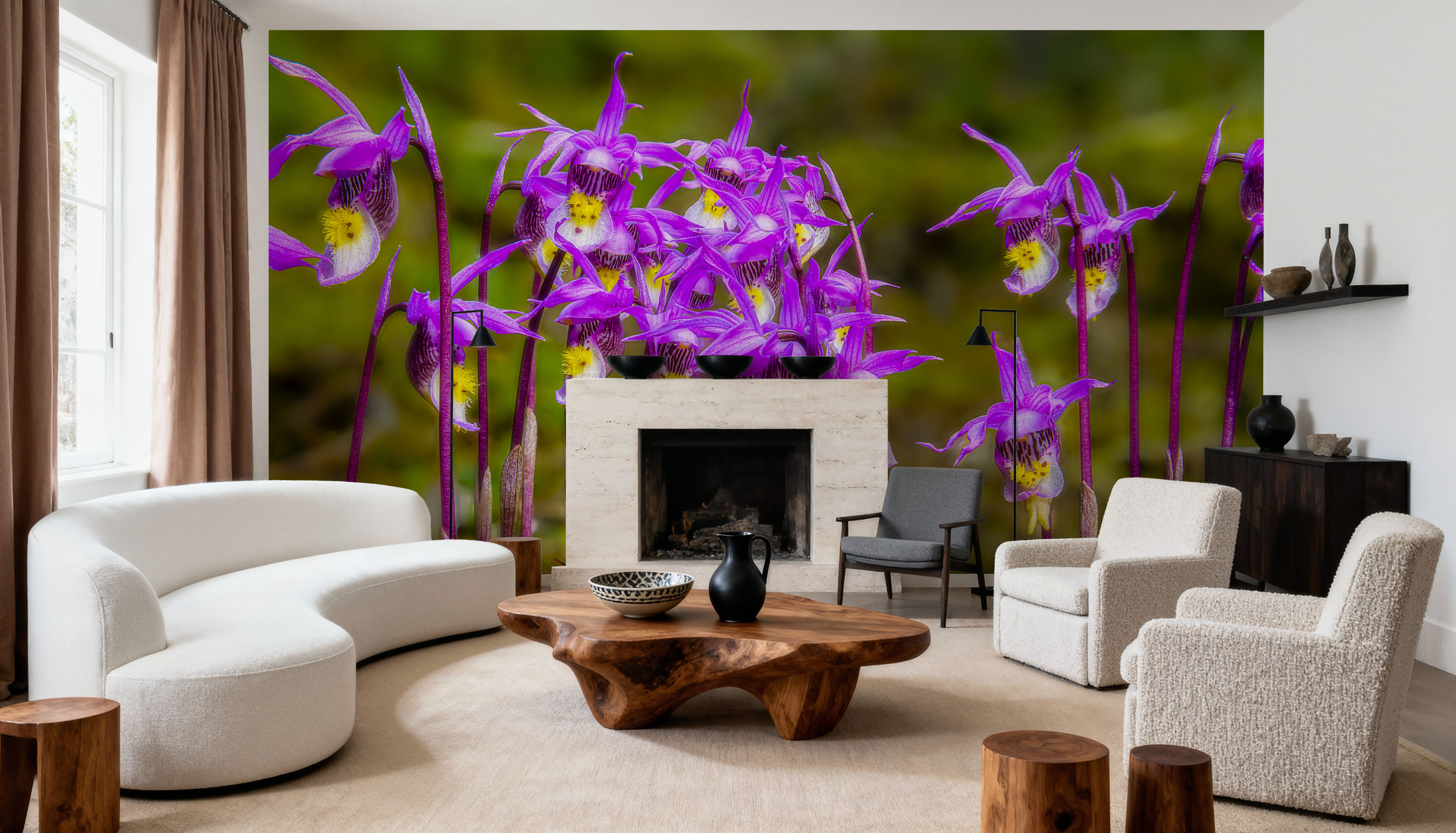 Calypso Bulbosa Bloom, Behang