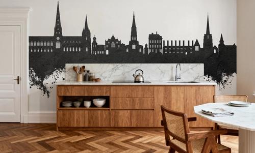 Lichfield England Skyline Black & White