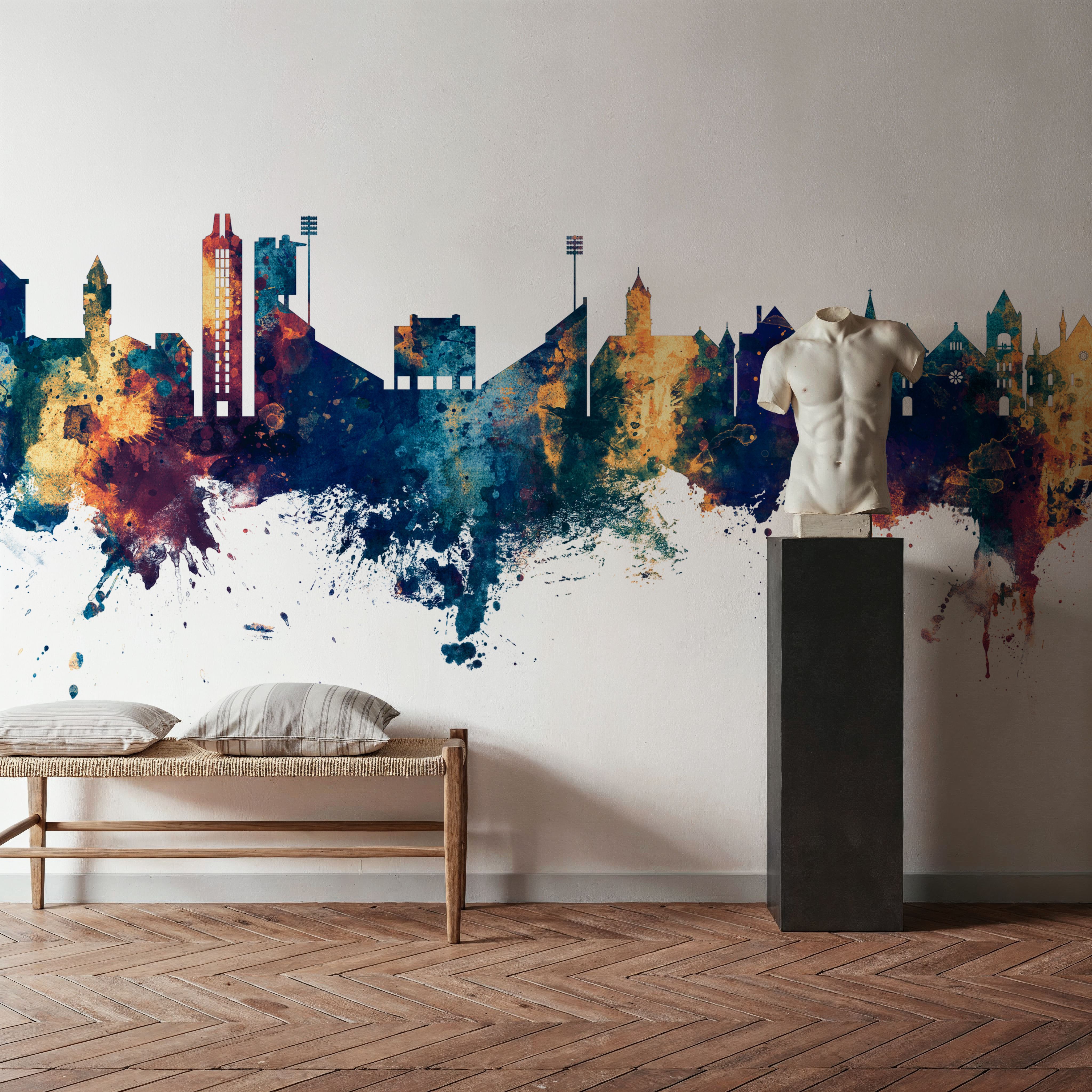 Lawrence Kansas Skyline Blue & Bronze