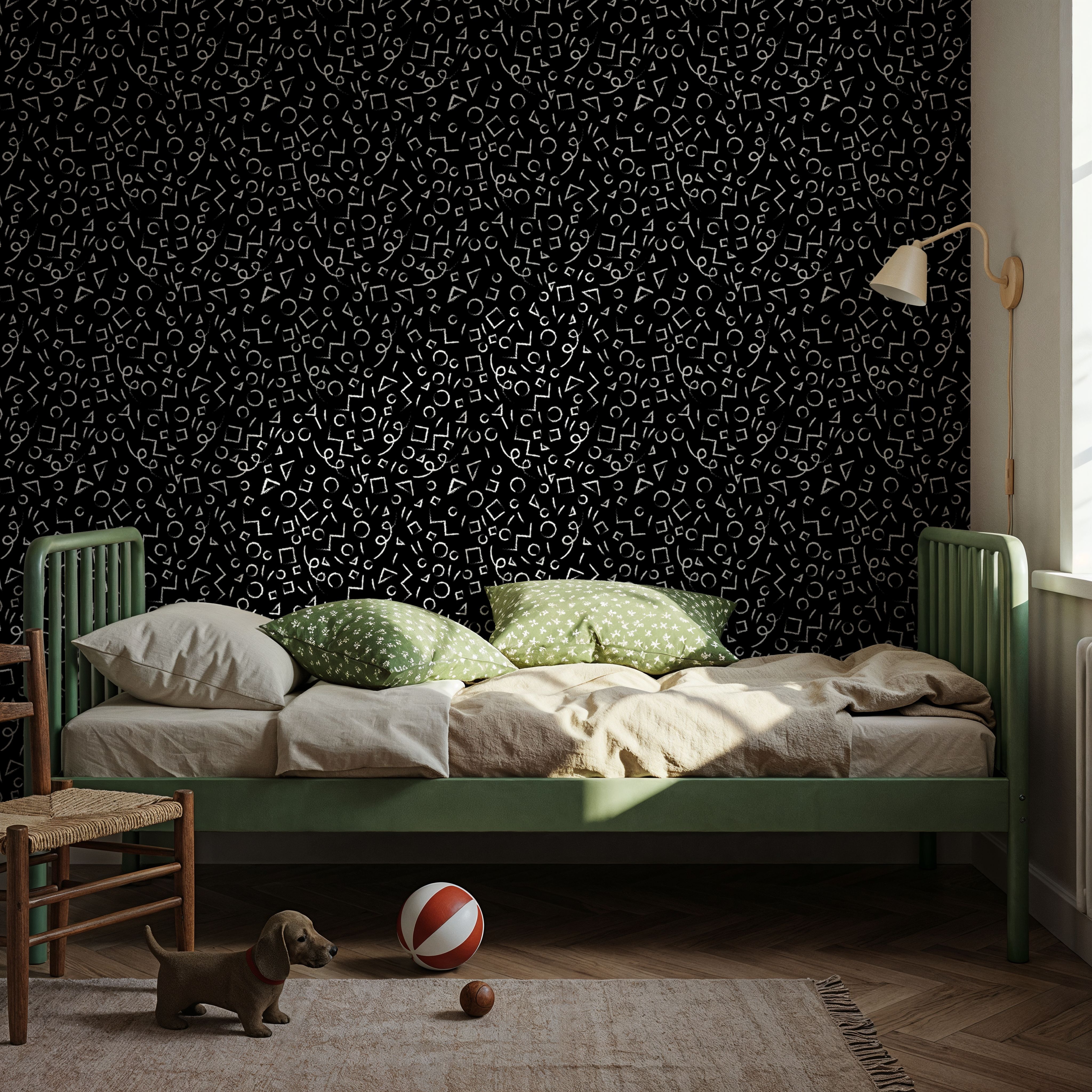 90's Confetti, Black, Tapeten