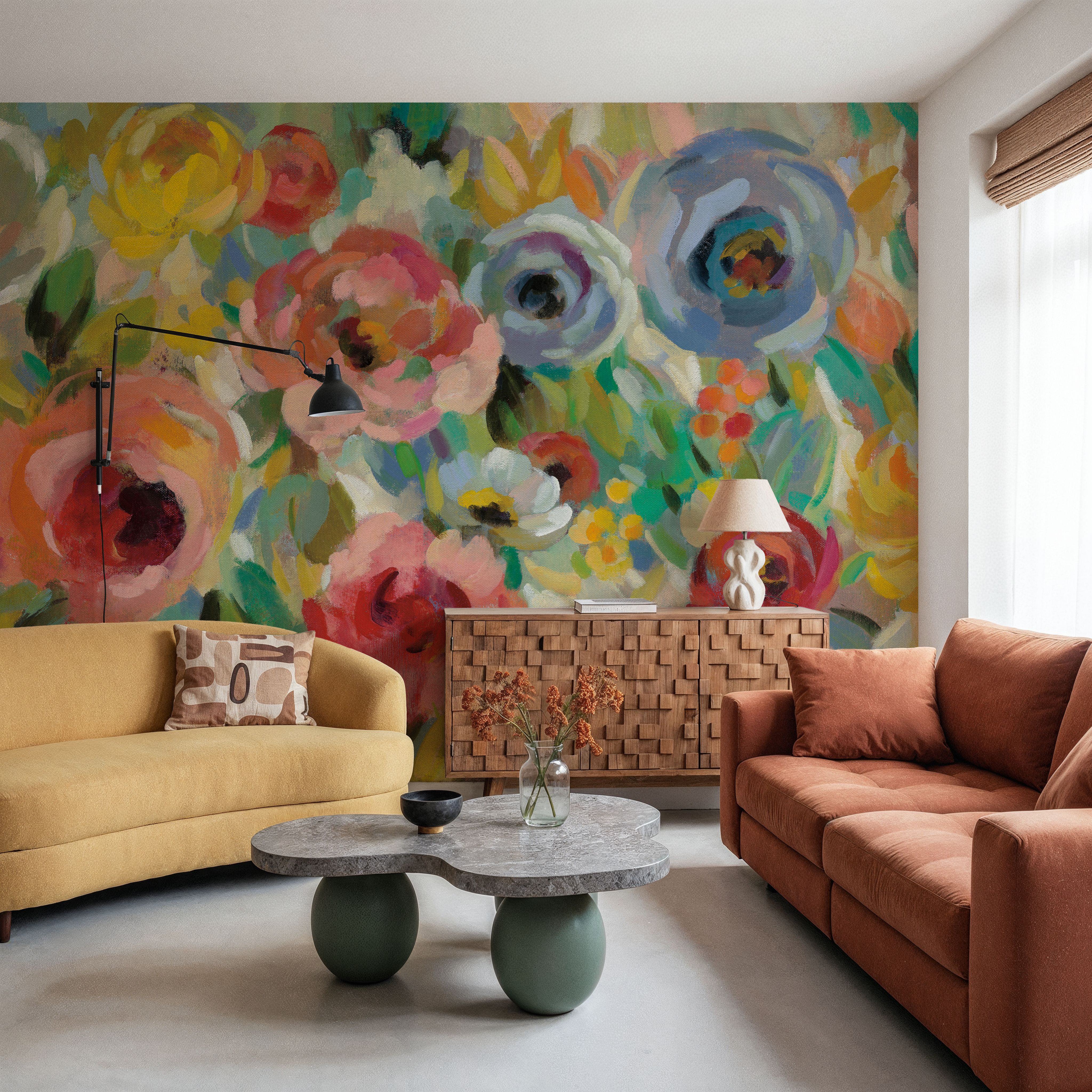 Vivid Coral Floral I