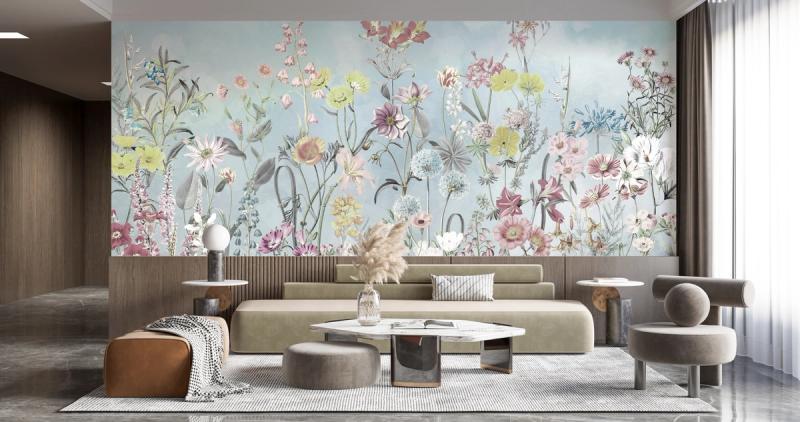 Summer Meadow wallpaper mural 100% PVC-free and non-toxic