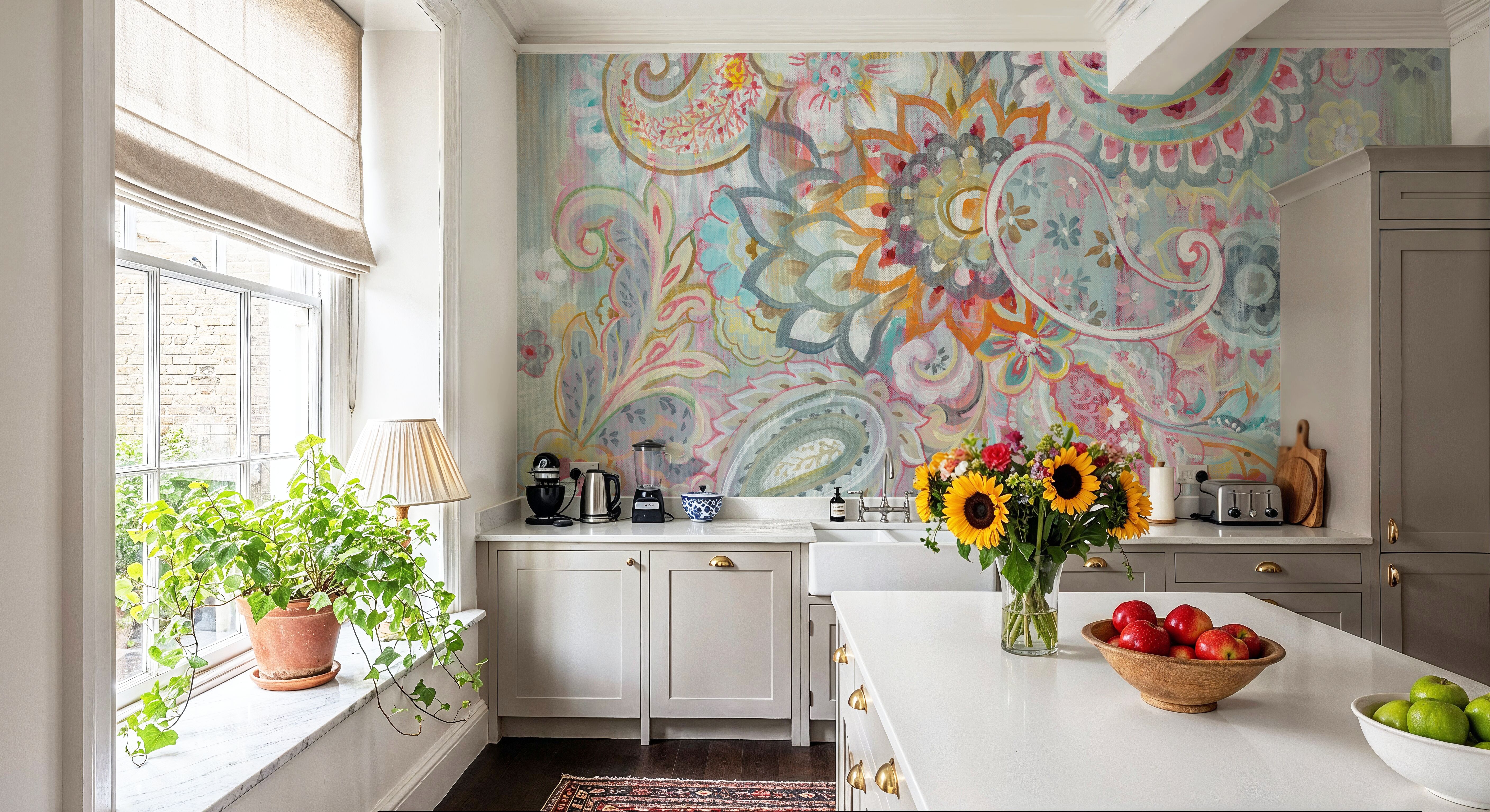 Boho Japonais on Canvas, Wallpaper