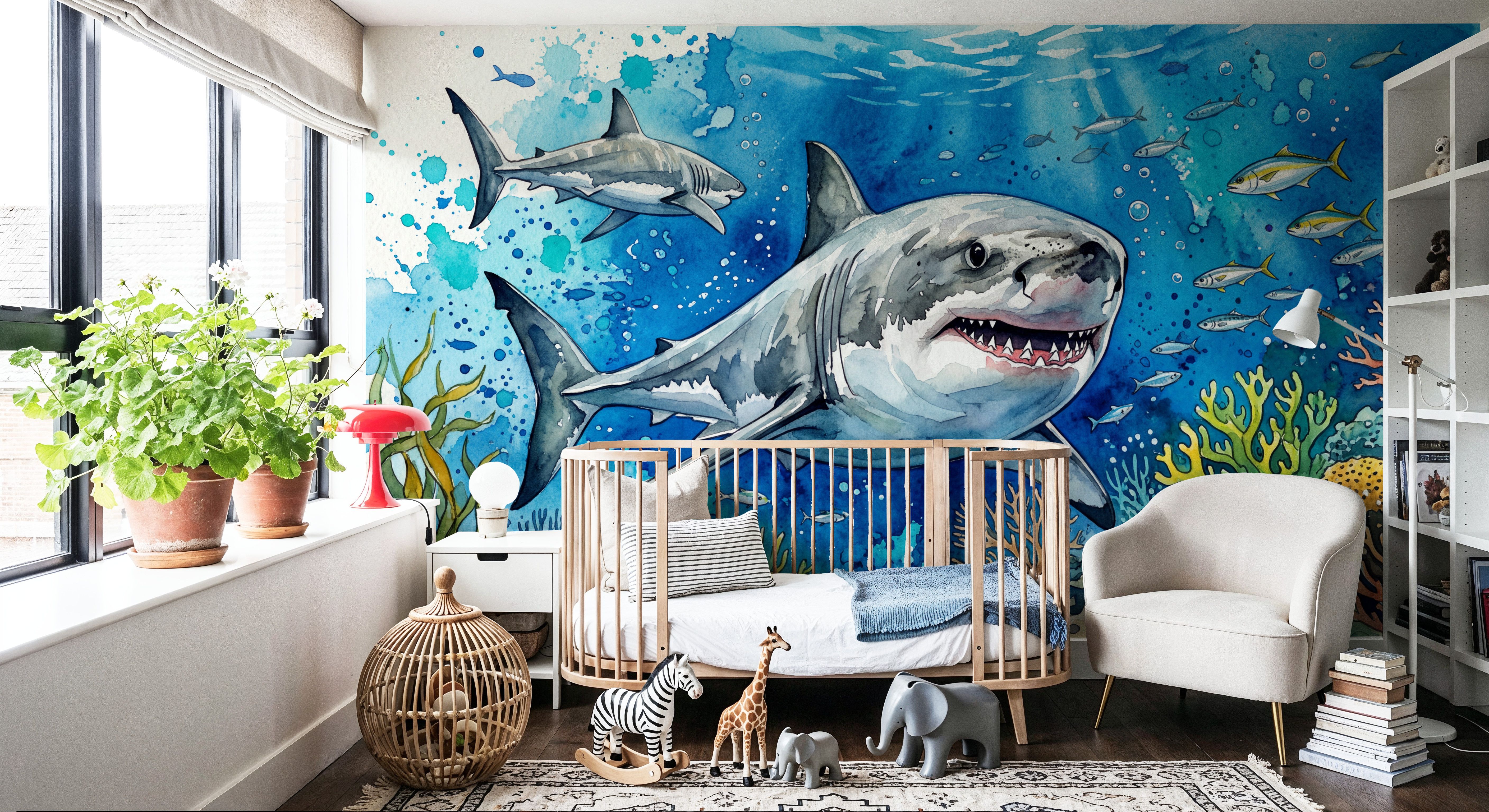 White Shark 2 - Watercolor Predators Series
