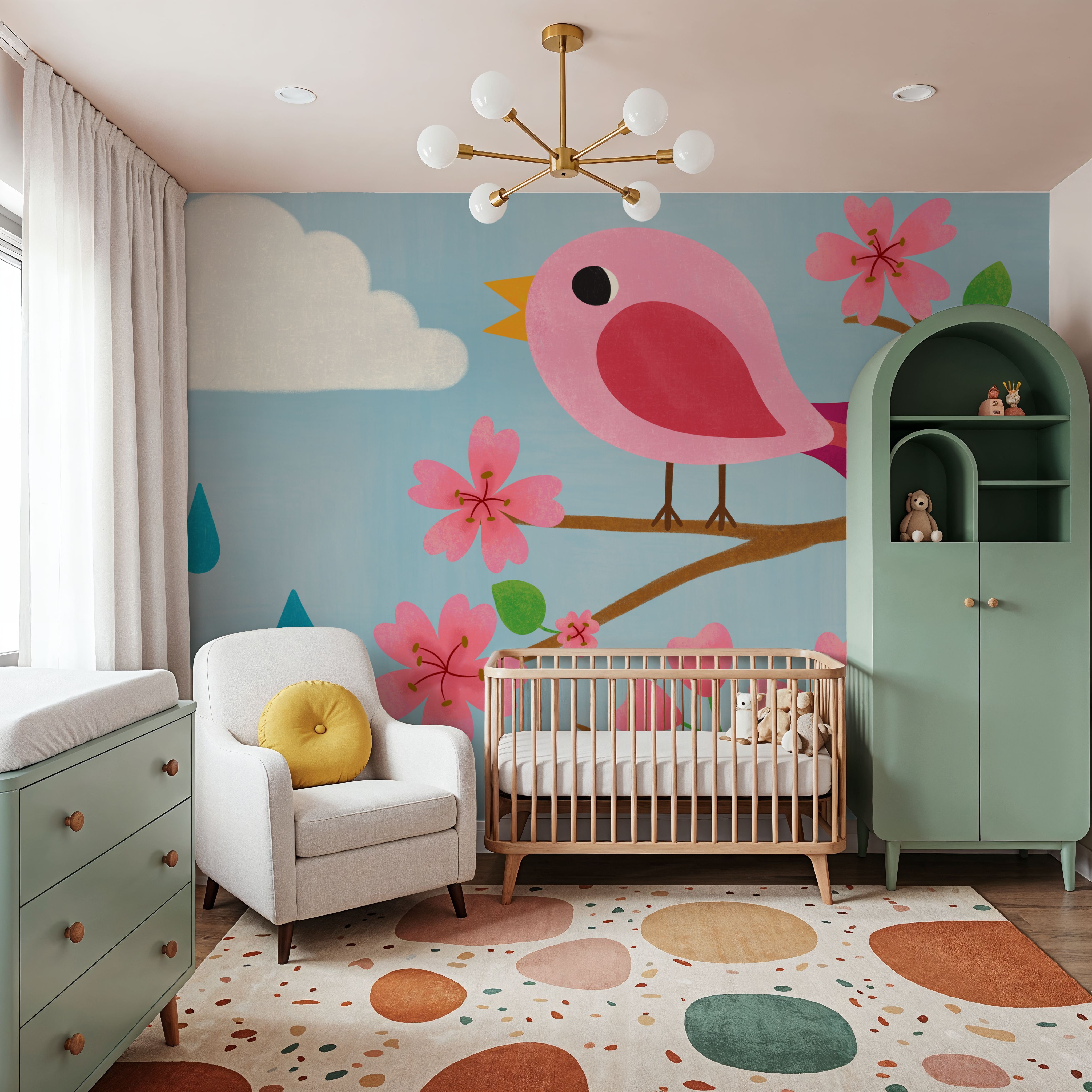 Retro Spring Bird