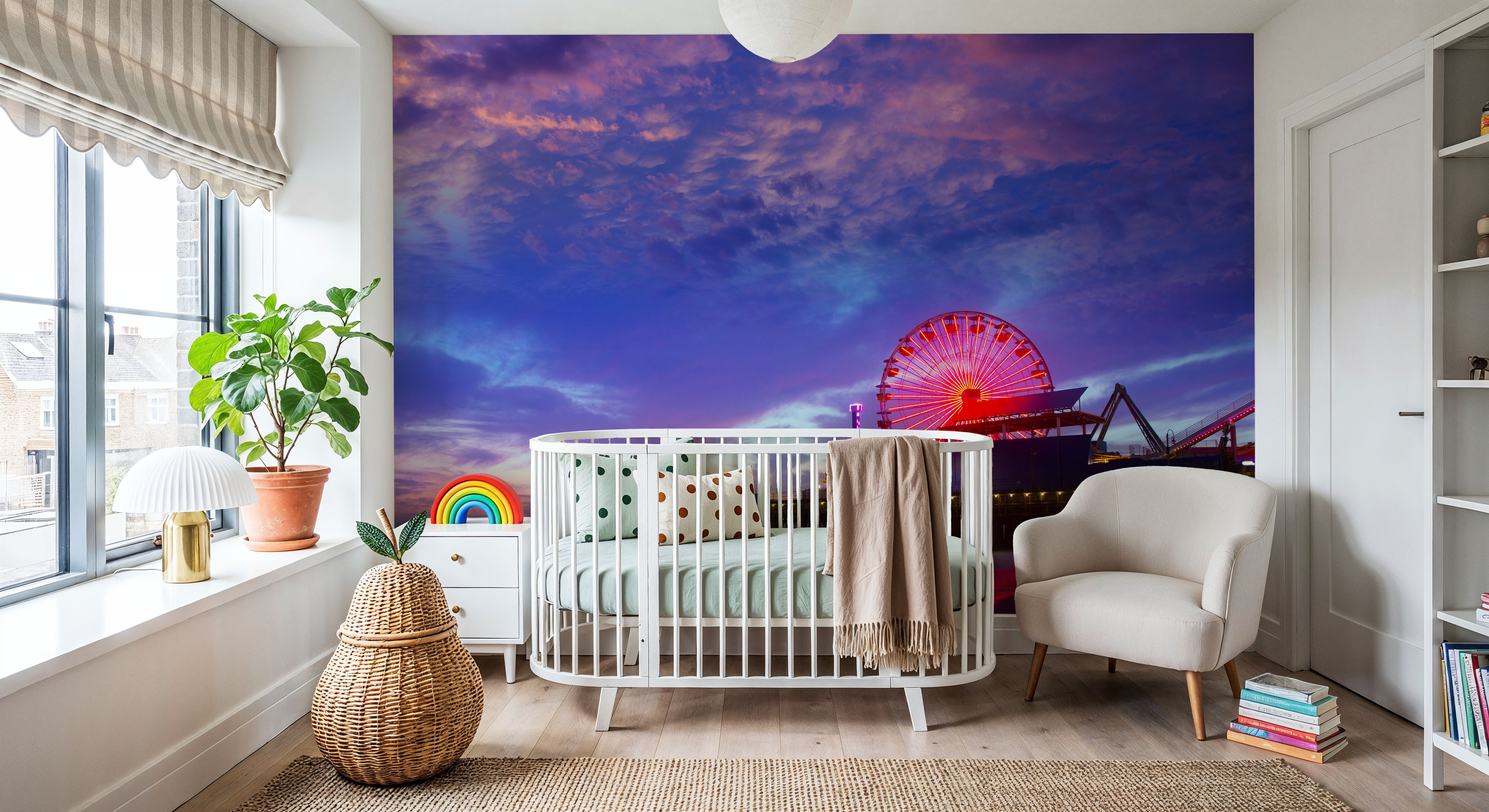 Santa Monica Pier Sunset Cloudy