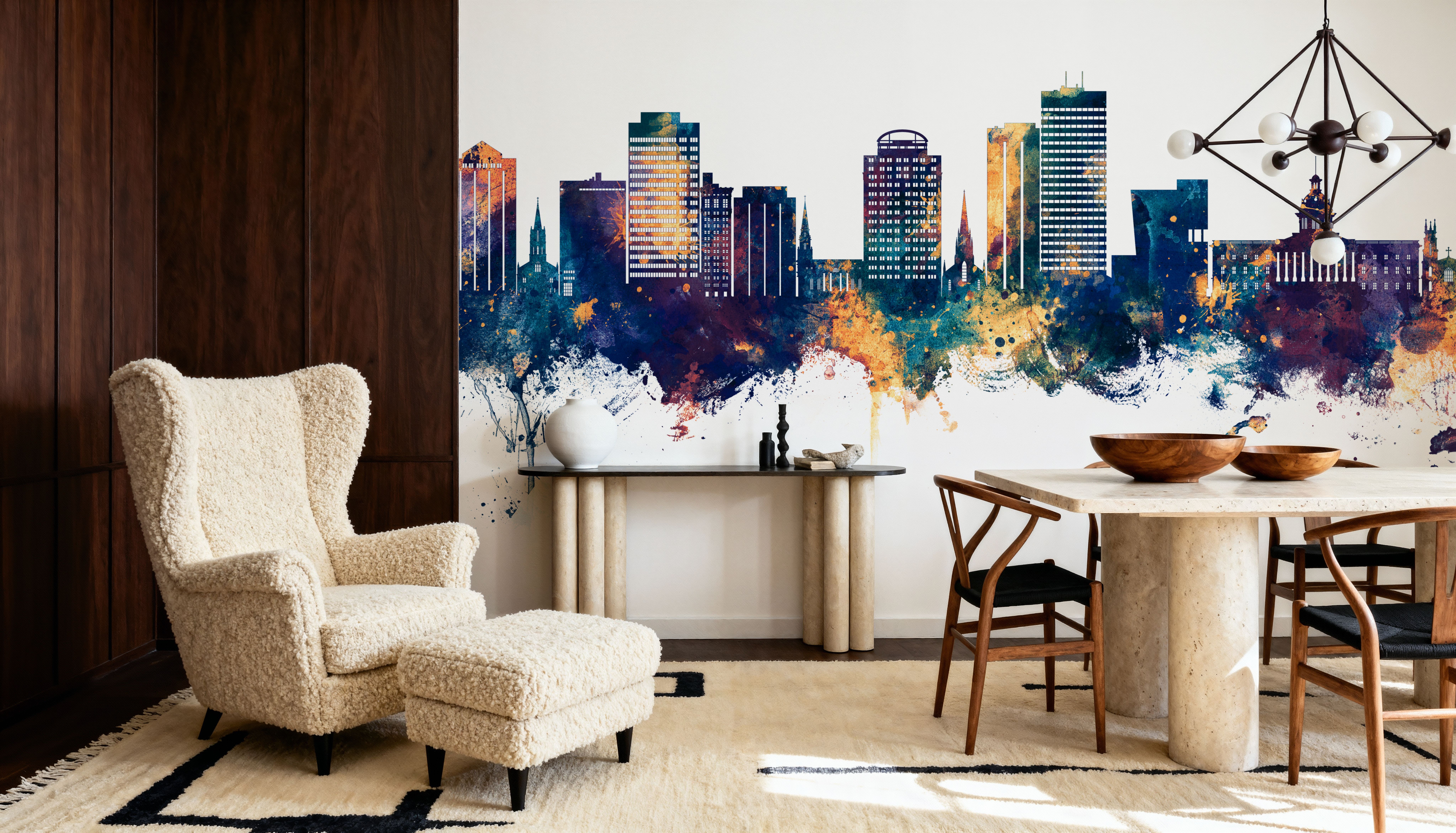 Columbia South Carolina Skyline Blue & Bronze