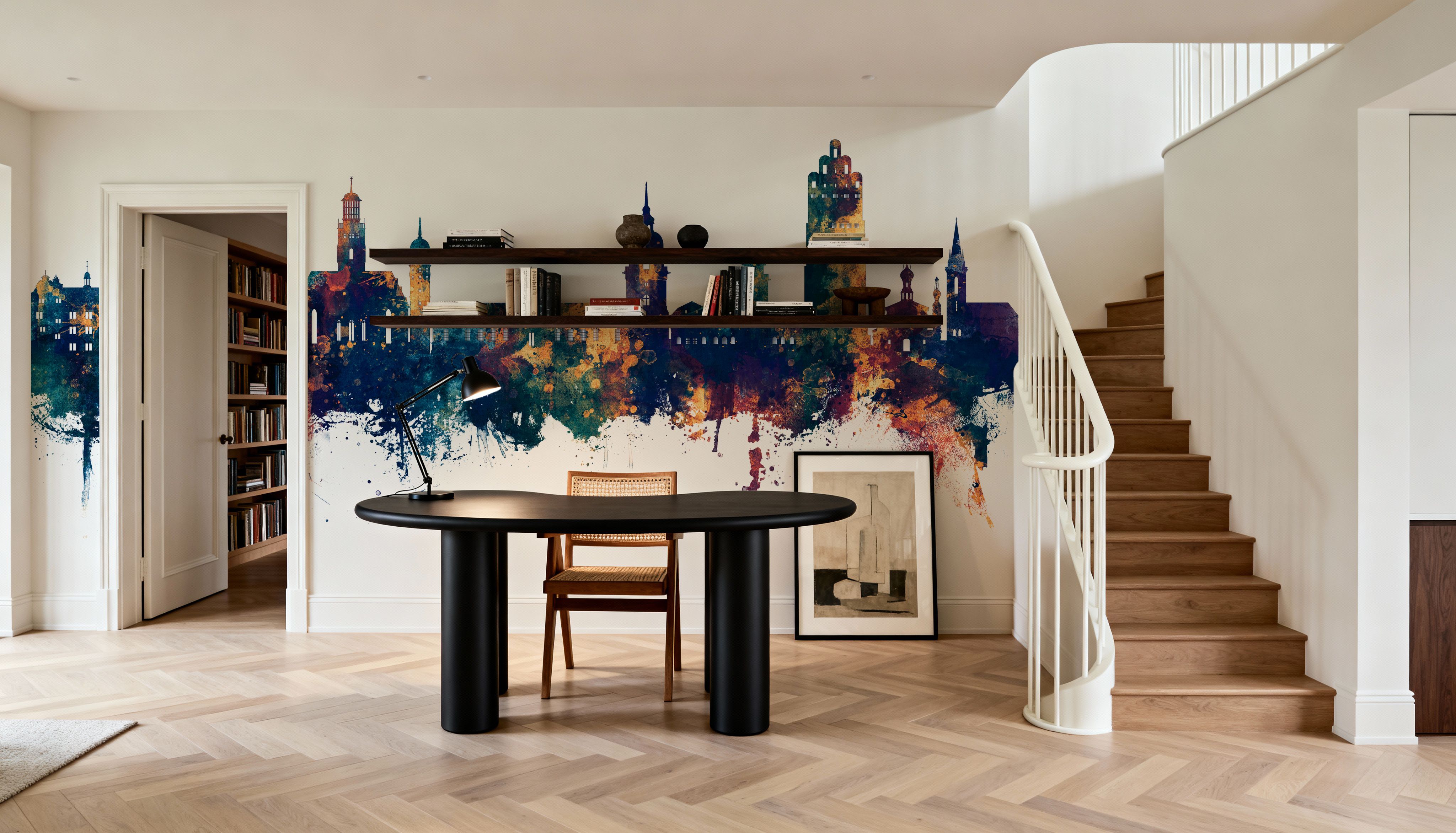 Darmstadt Skyline Blue & Bronze