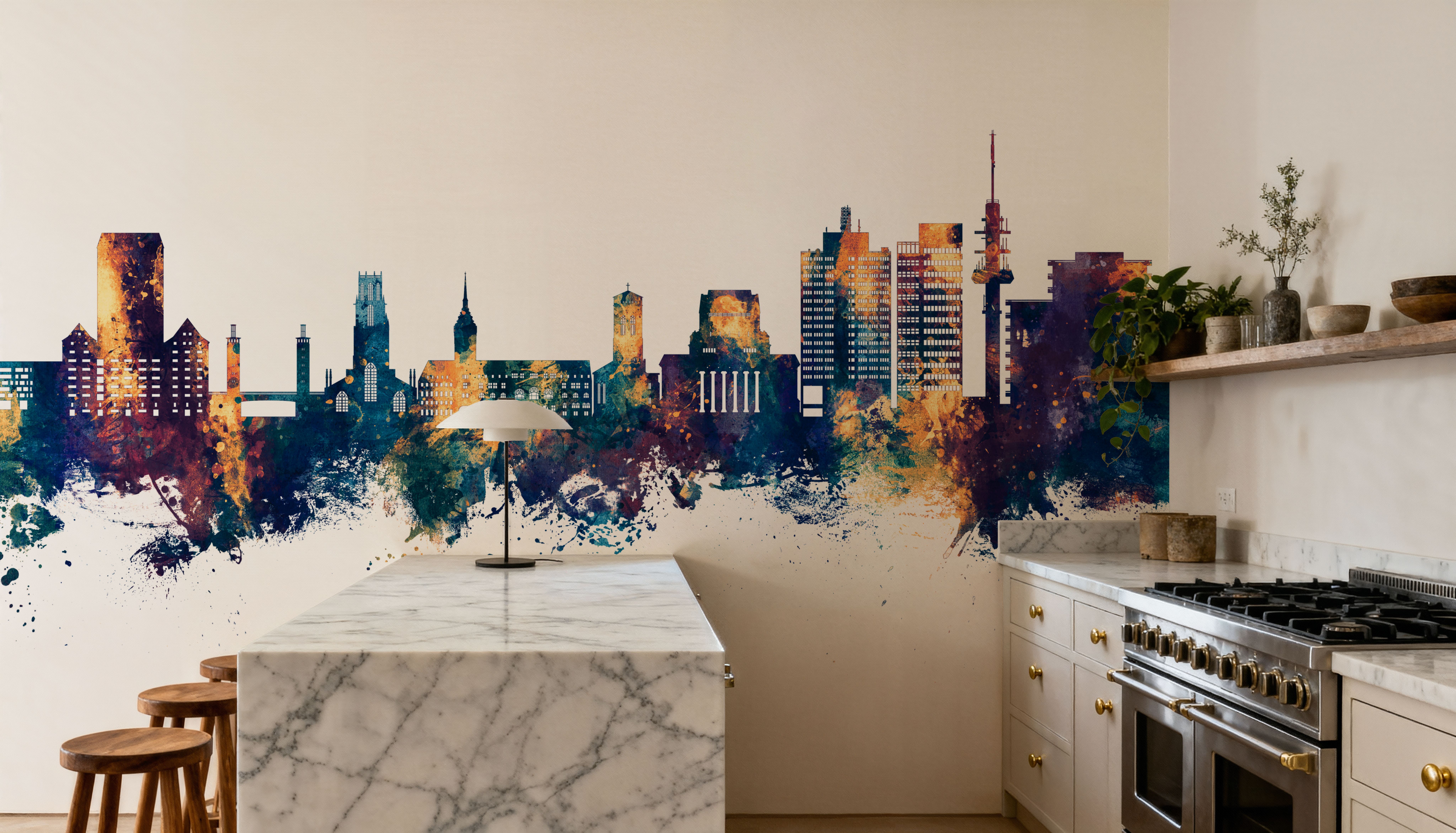 Duisburg Germany Skyline Blue & Bronze