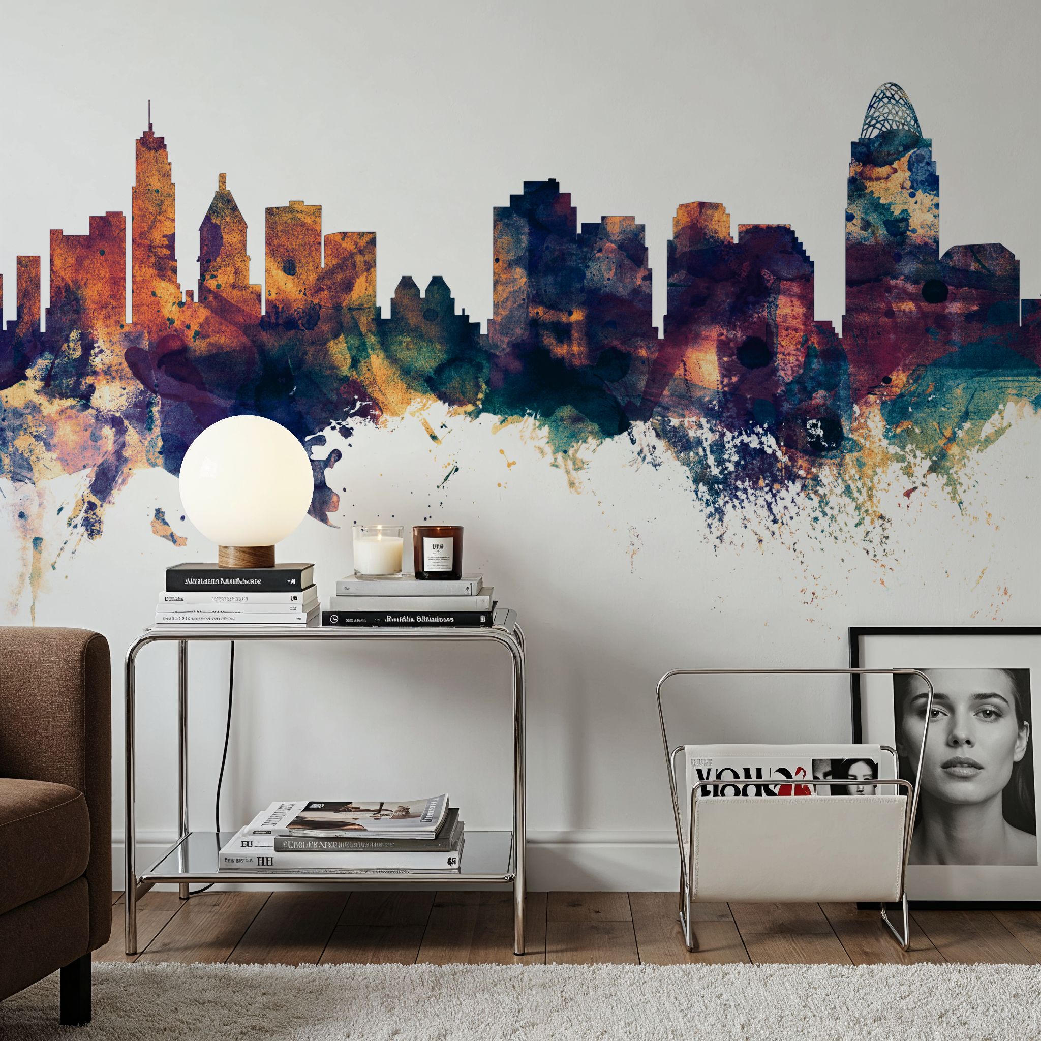 Cincinnati Ohio Skyline Blue & Bronze