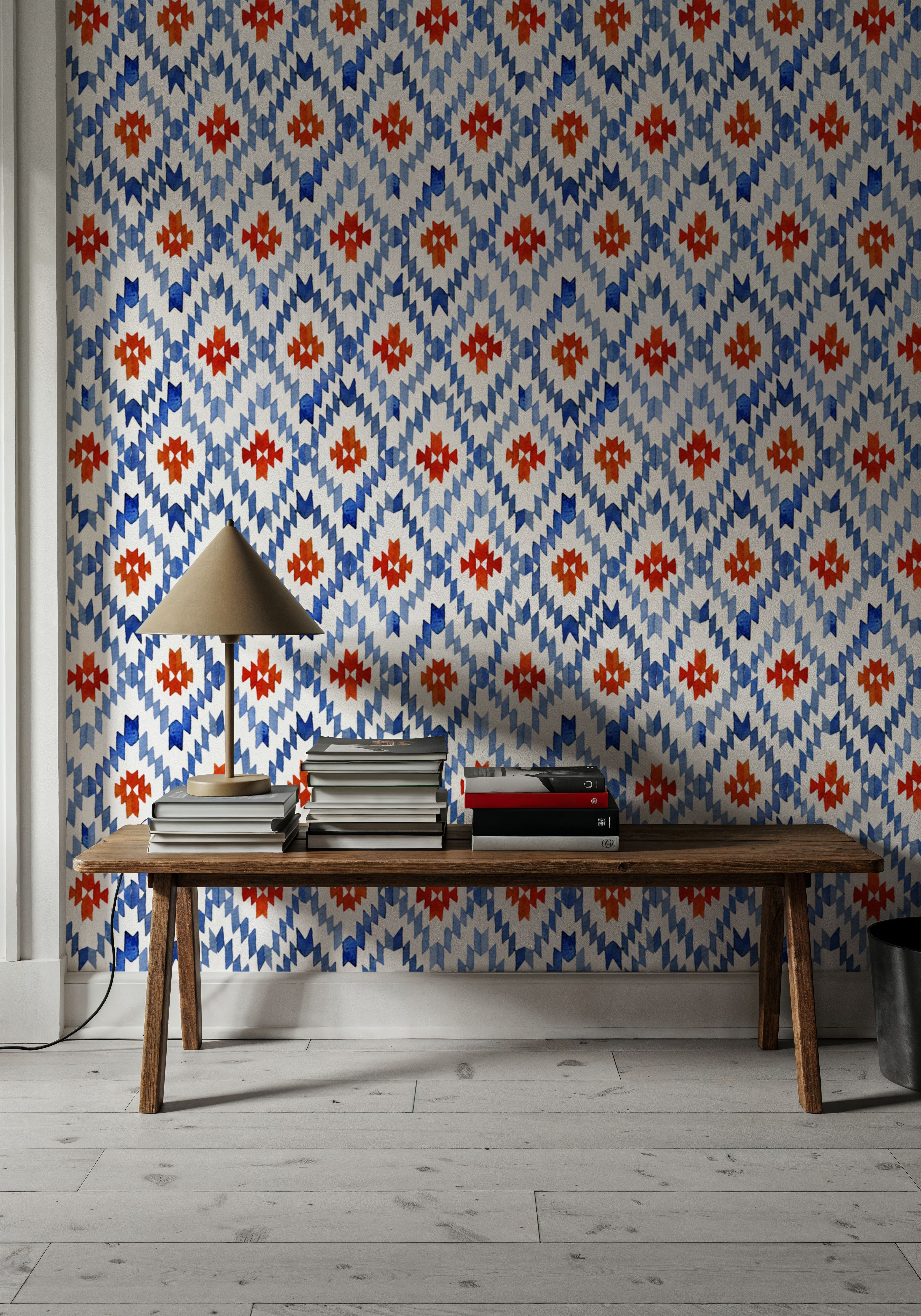Blue Rhombus Ikat
