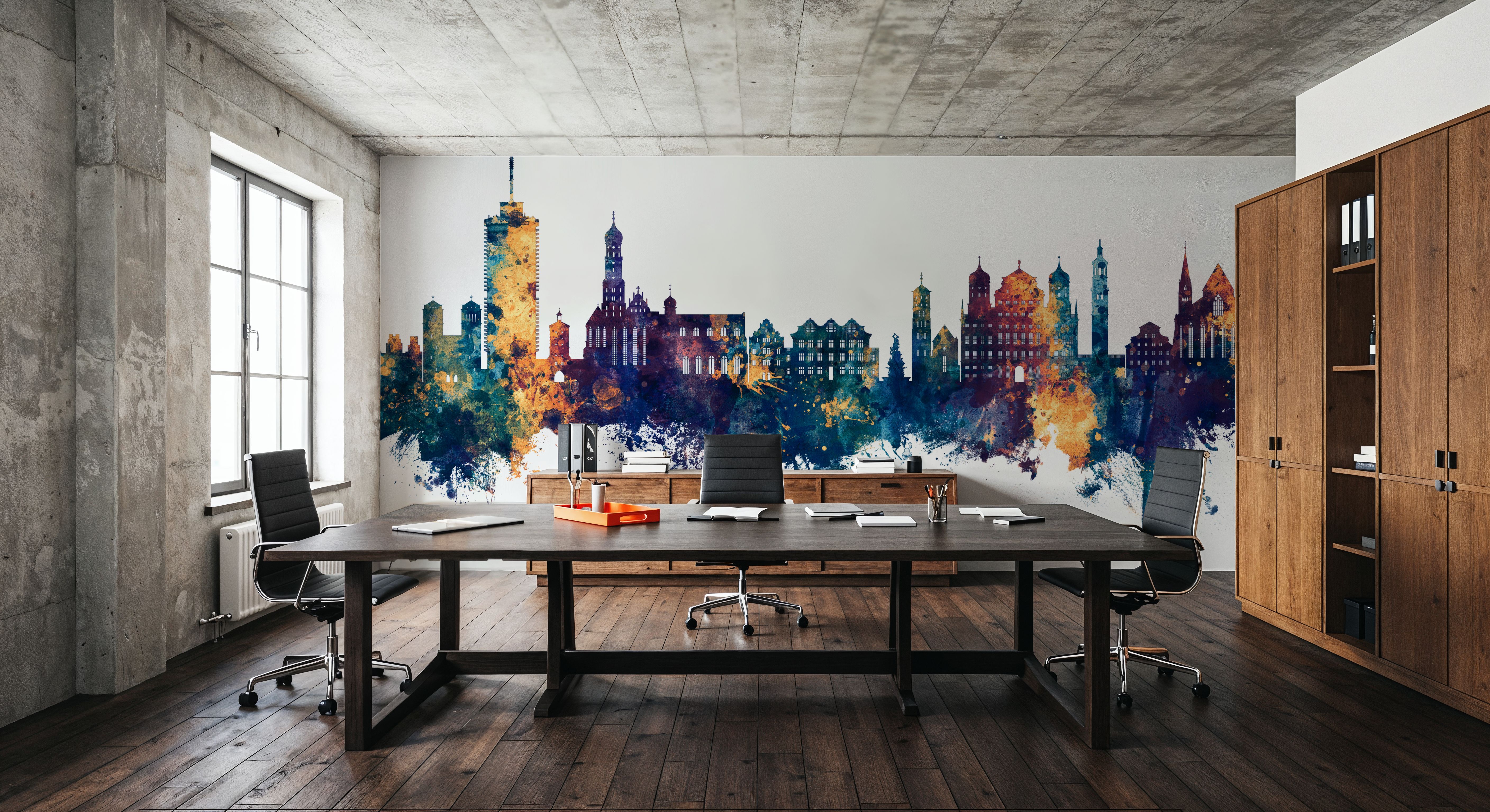 Augsburg Germany Skyline Blue & Bronze