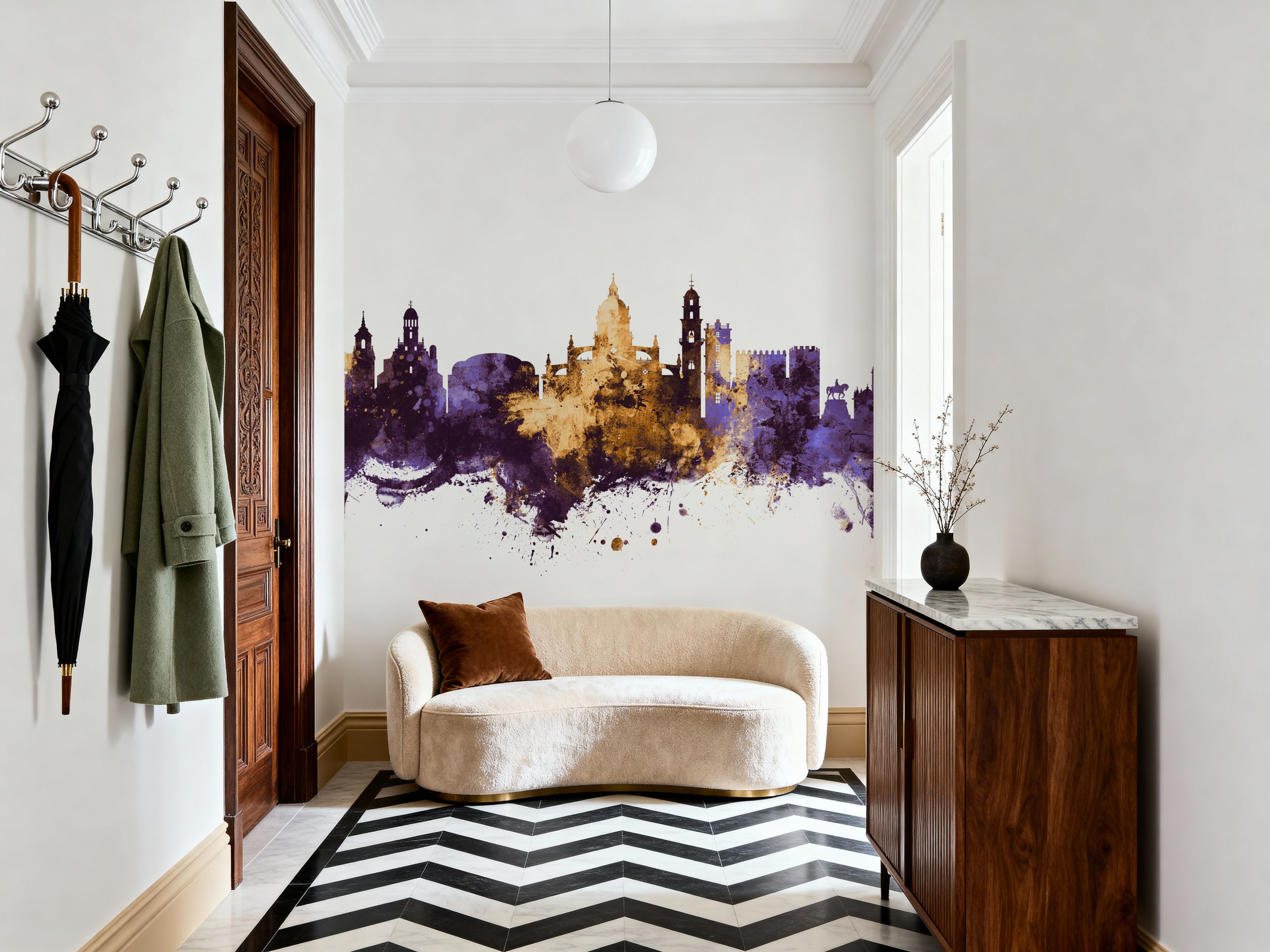 Jerez Spain Skyline Purple & Gold