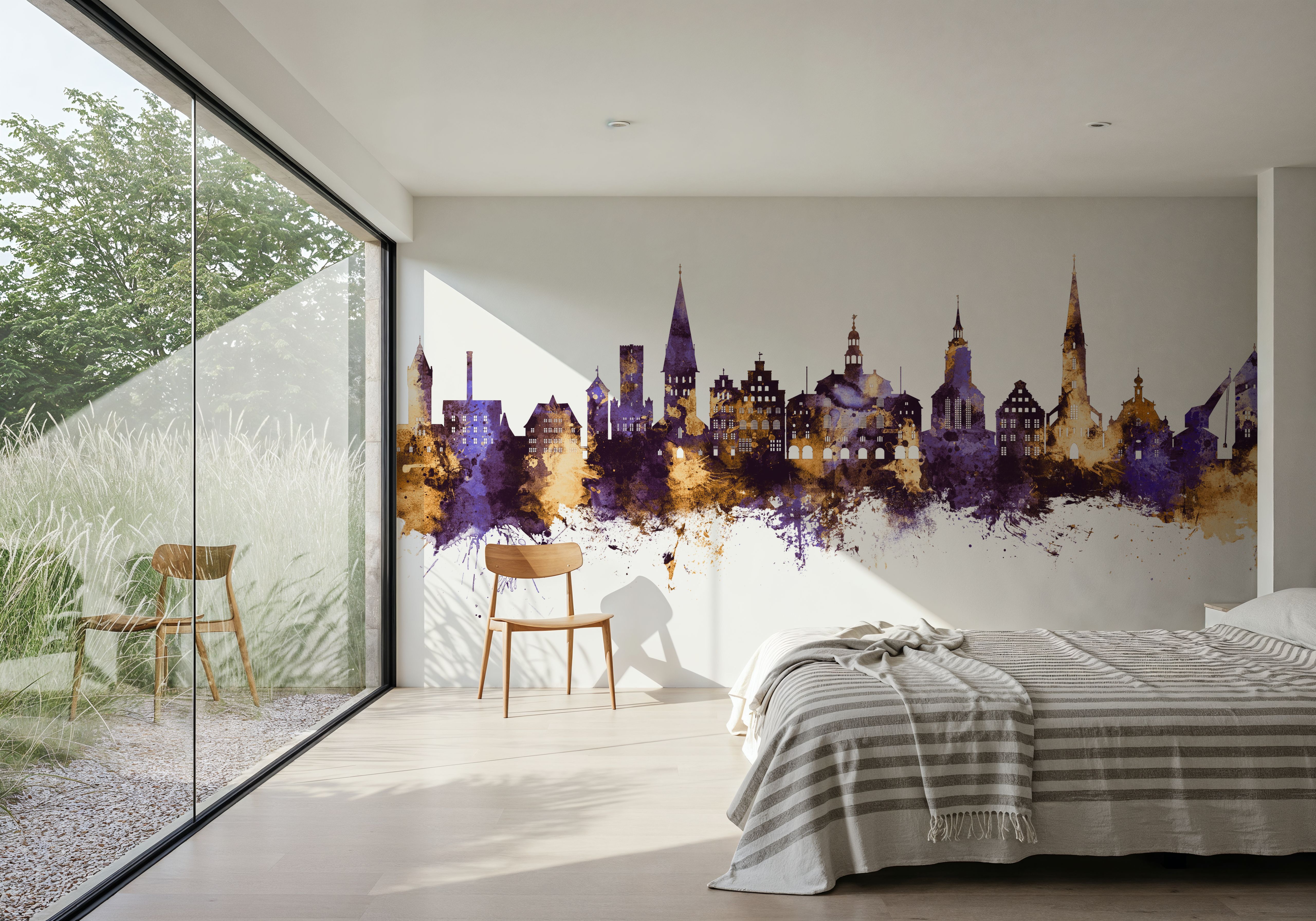 Lüneburg Germany Skyline Purple & Gold