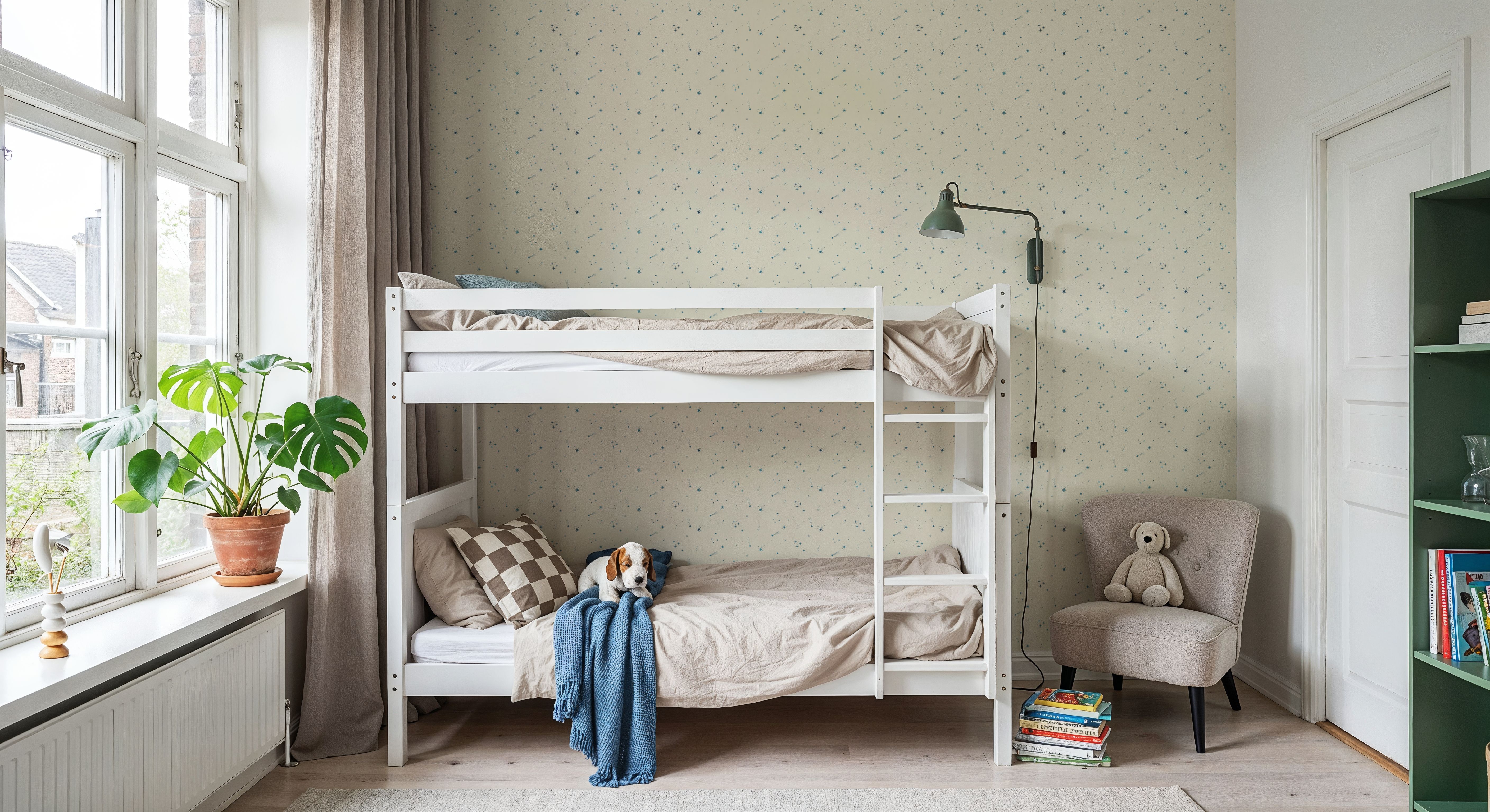 Stardust, Teal on Cream