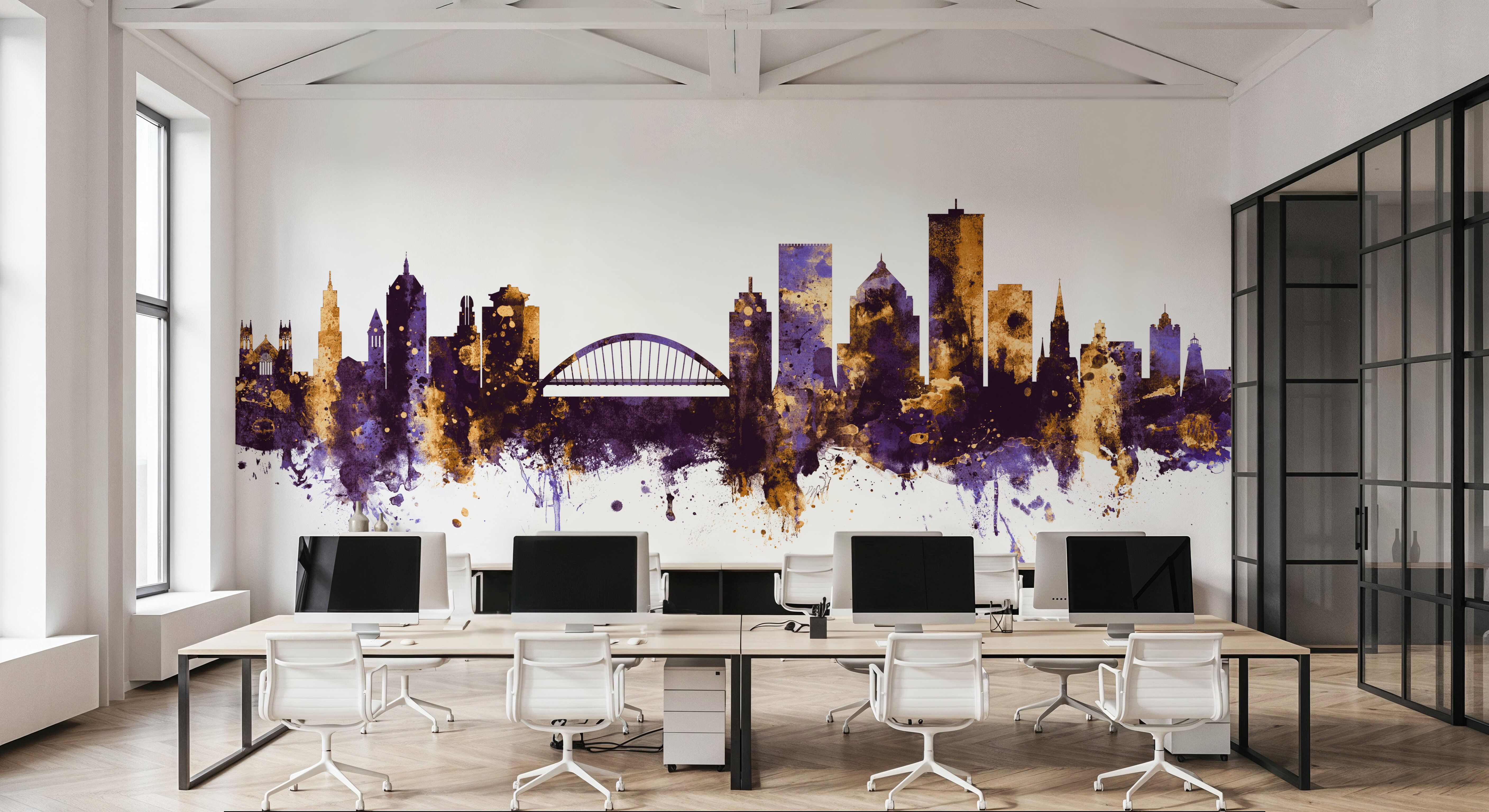 Rochester New York Skyline Purple & Gold