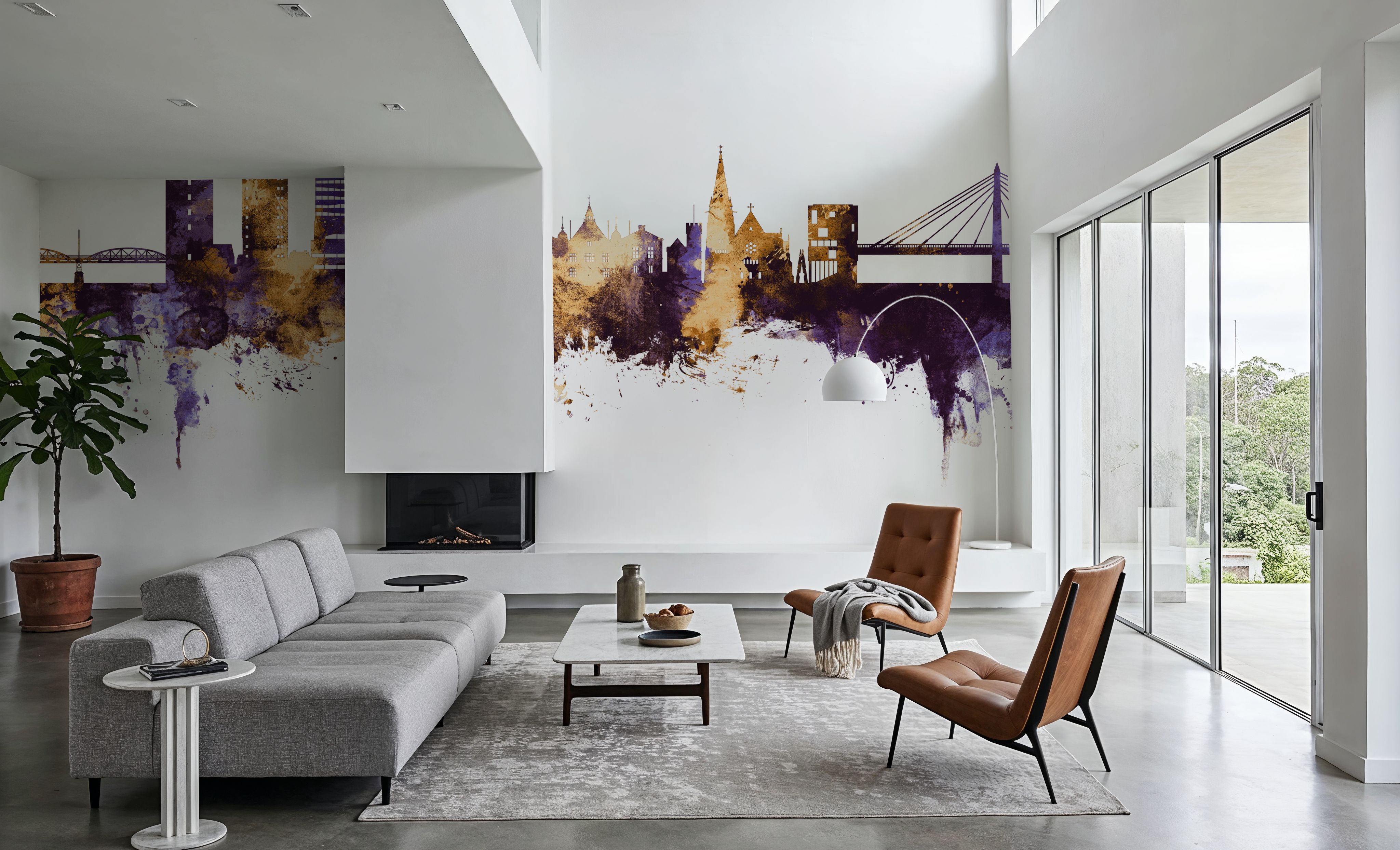 Umeå Skyline Purple & Gold