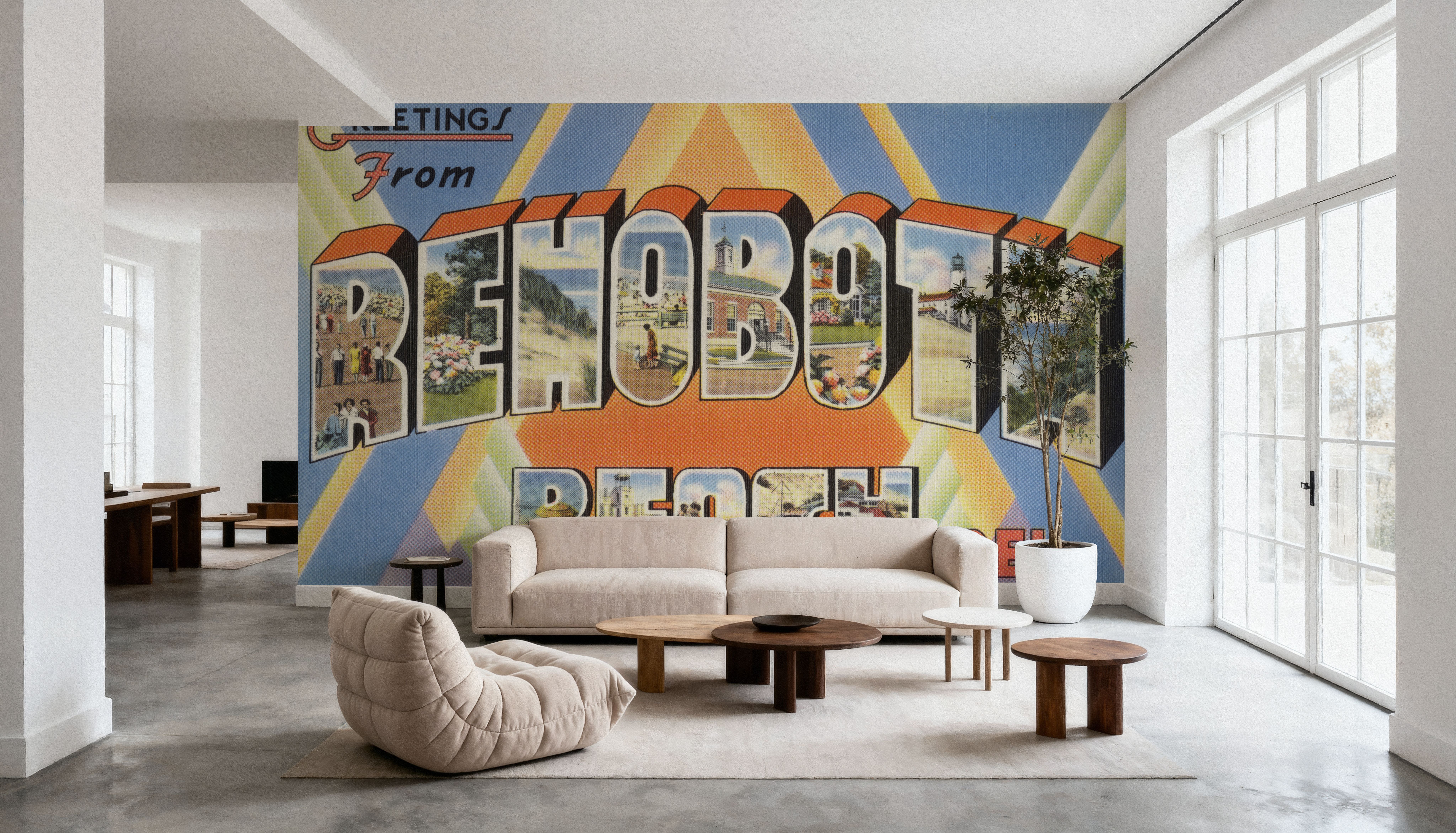 Greetings from Renoboth Beach - Screenprint Postcard