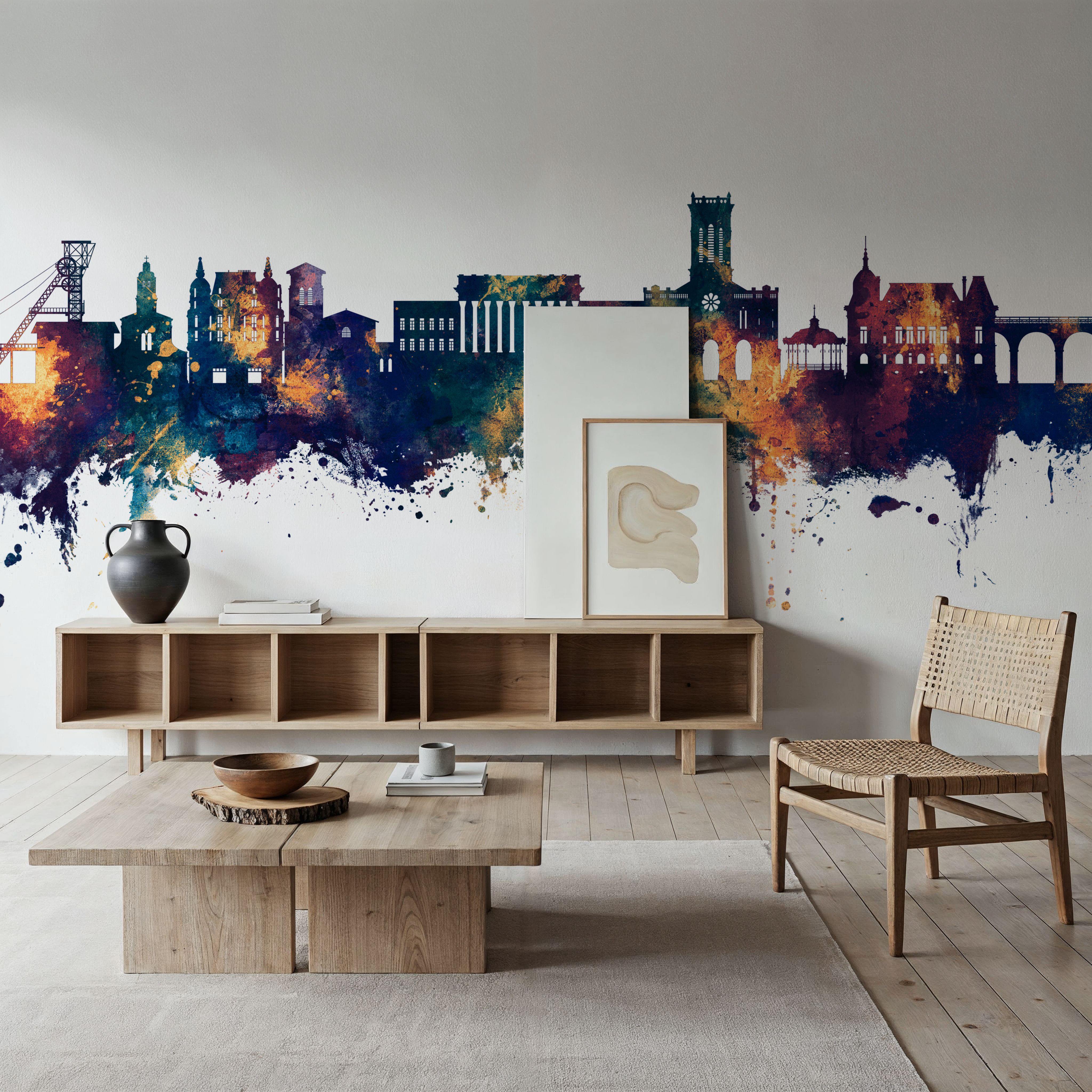 Saint-Étienne France Skyline Blue & Bronze