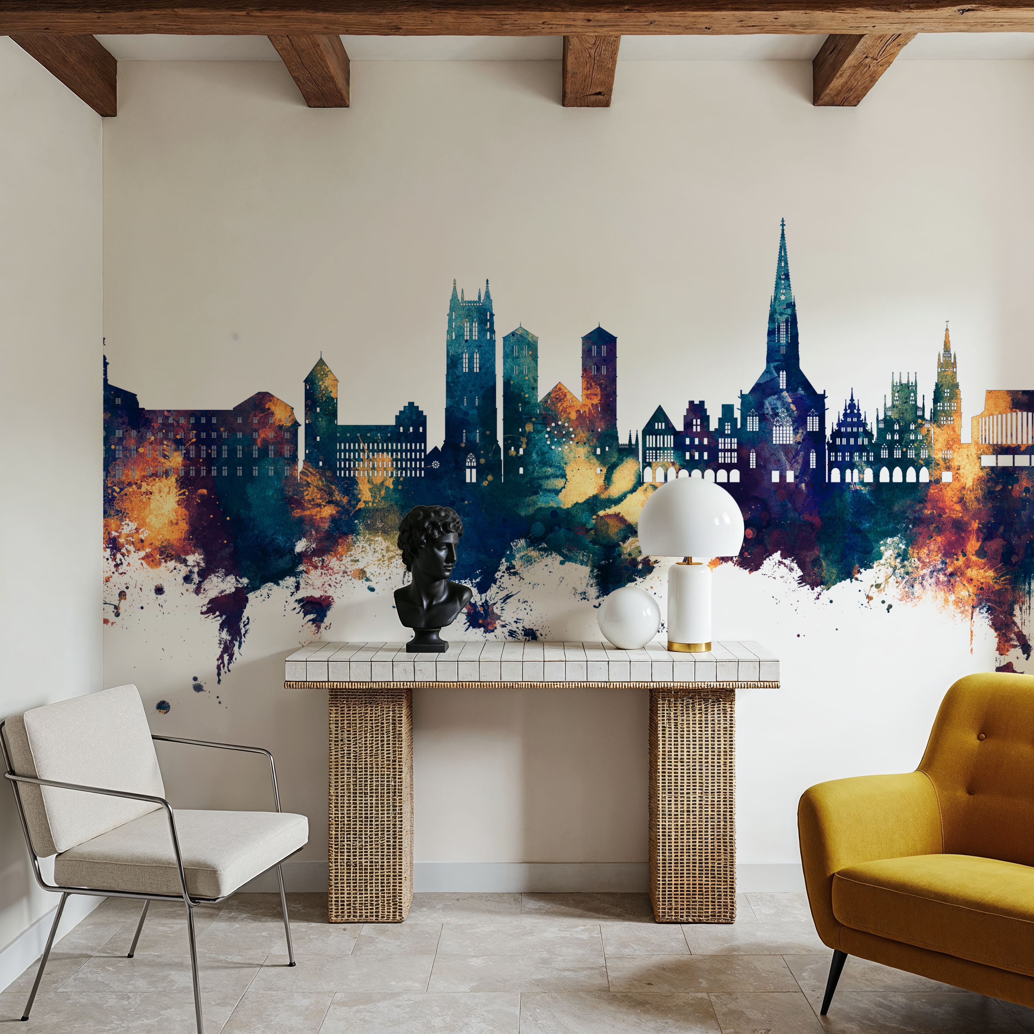 Münster Germany Skyline Blue & Bronze