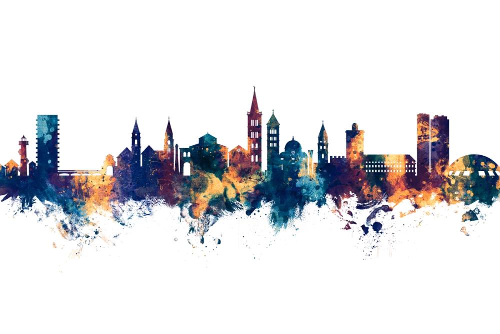 Zadar Croatia Skyline Blue & Bronze