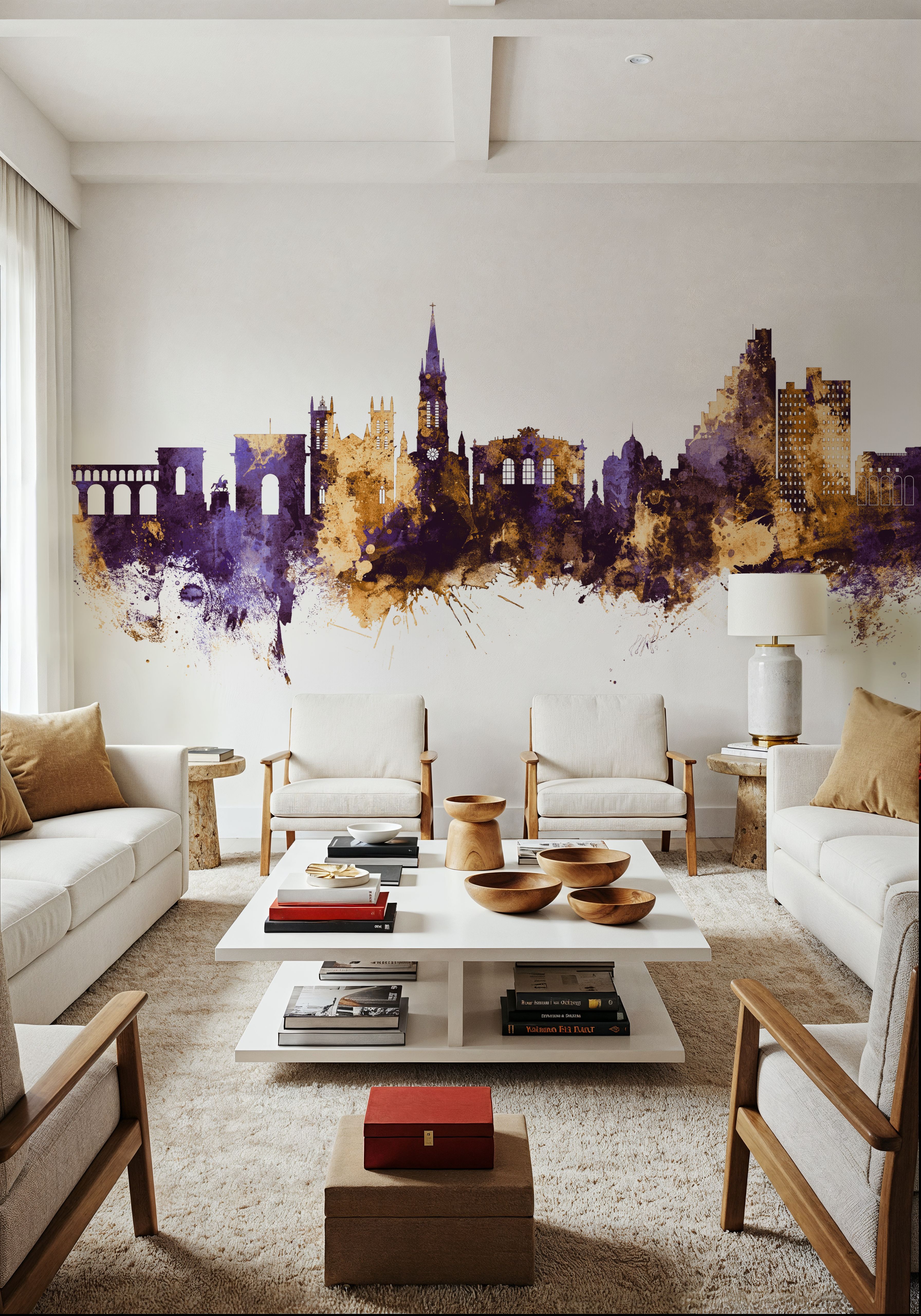 Montpellier Skyline Purple & Gold