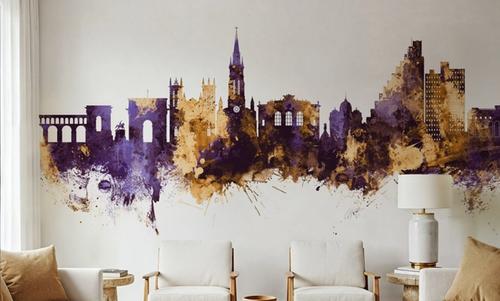 Montpellier Skyline Purple & Gold