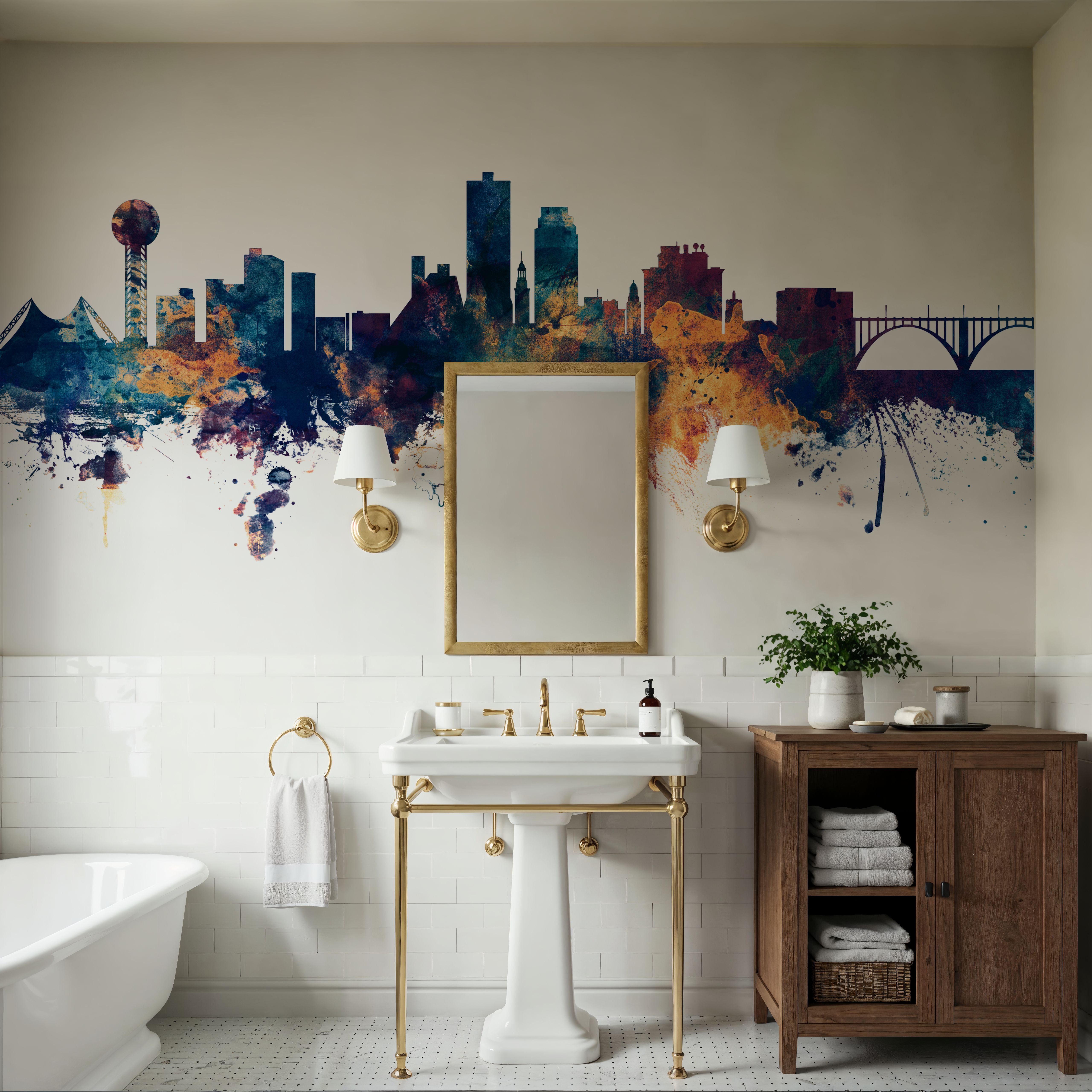 Knoxville Tennessee Skyline Blue & Bronze