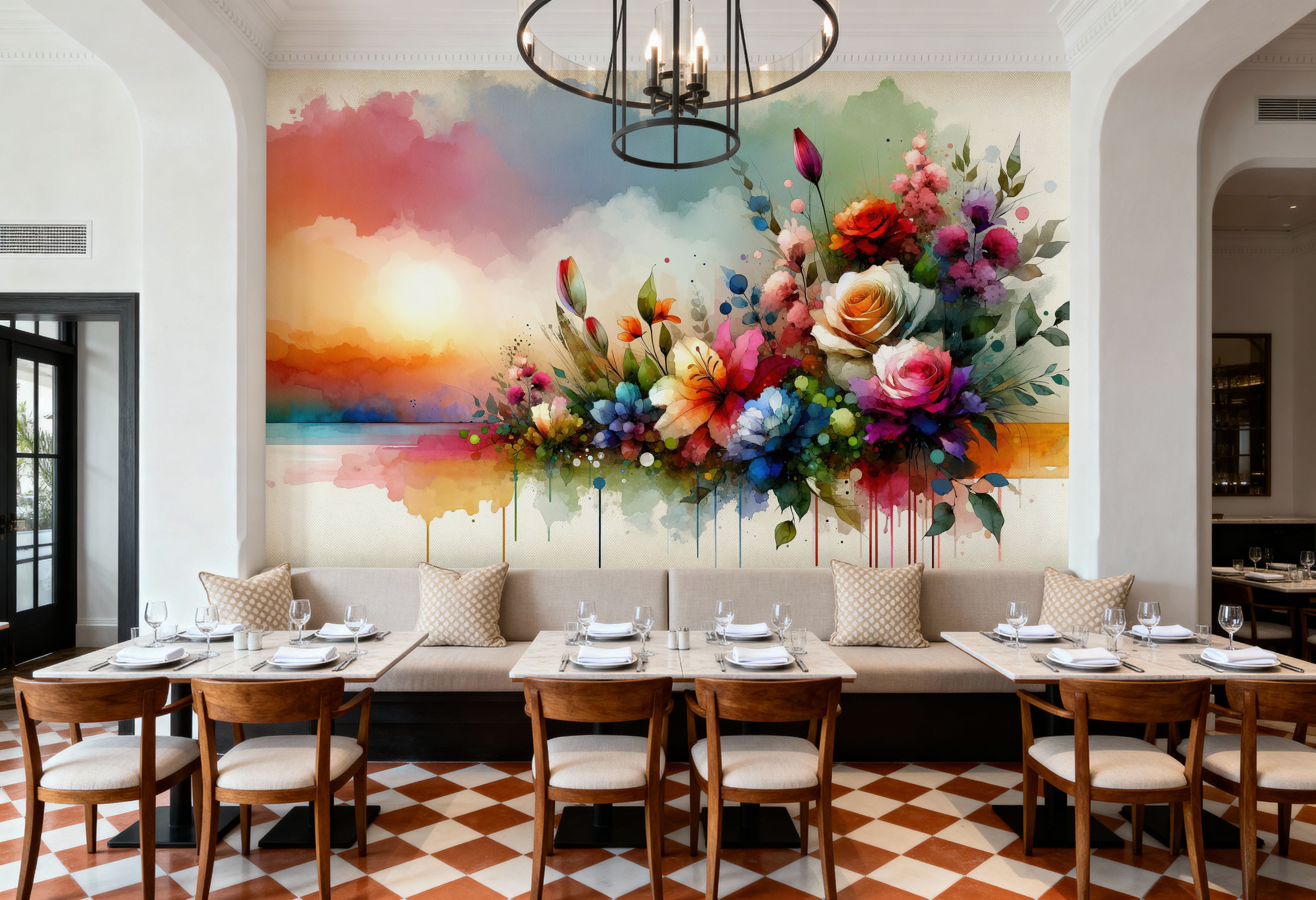 Watercolor Modern Artistic Garden