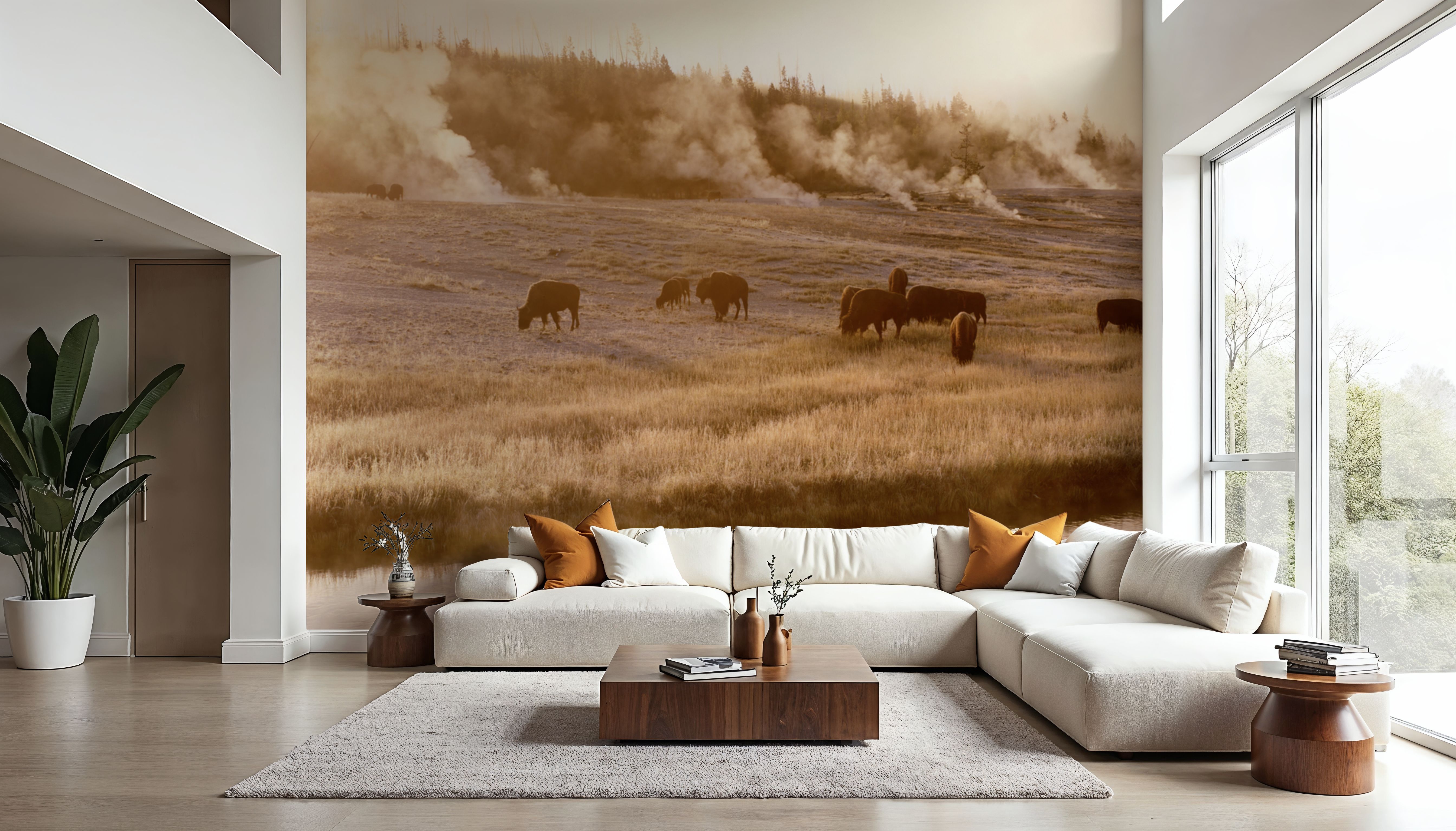 Bison Firehole River, Papel de parede