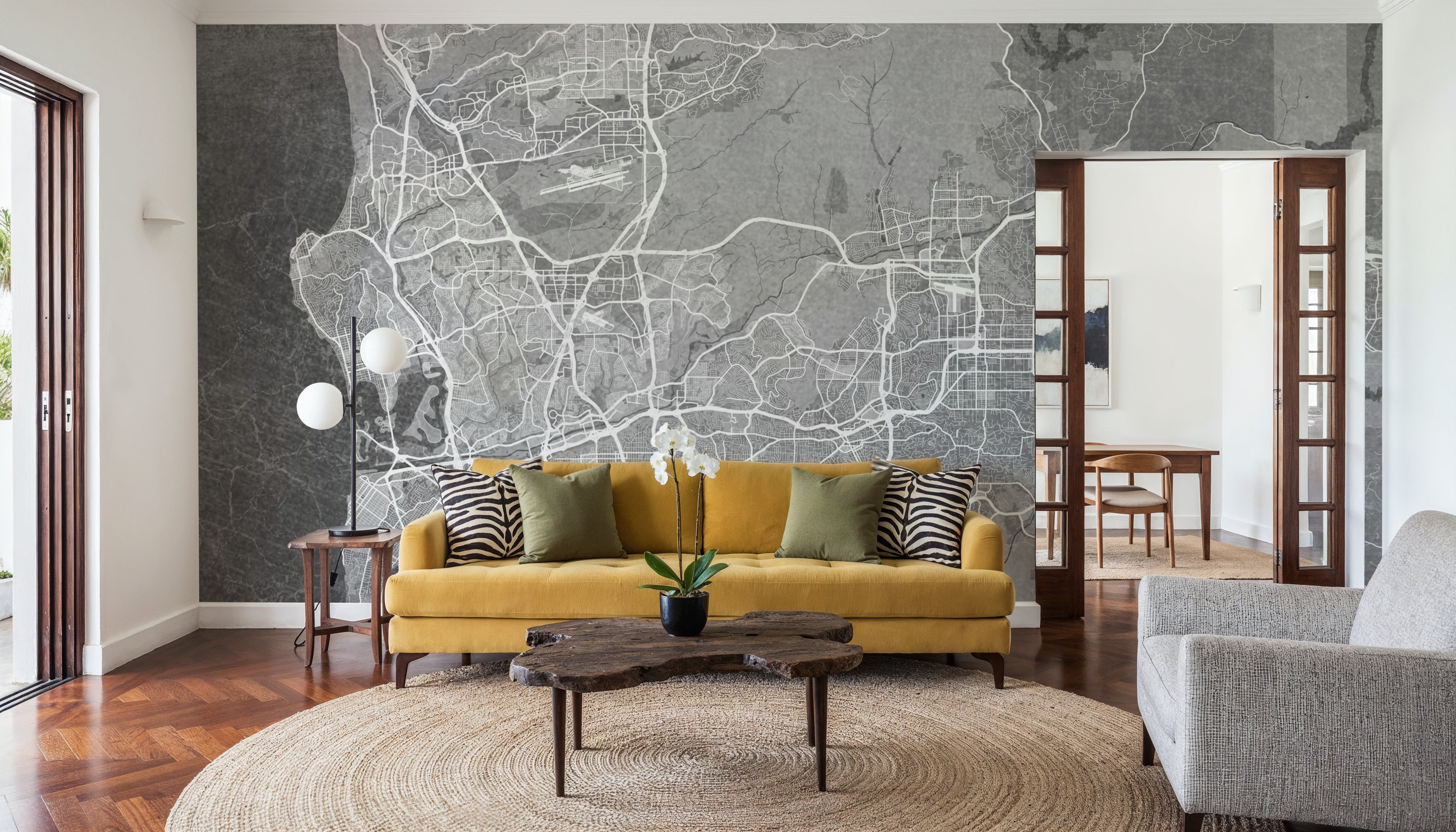 San Diego Grey, Behang